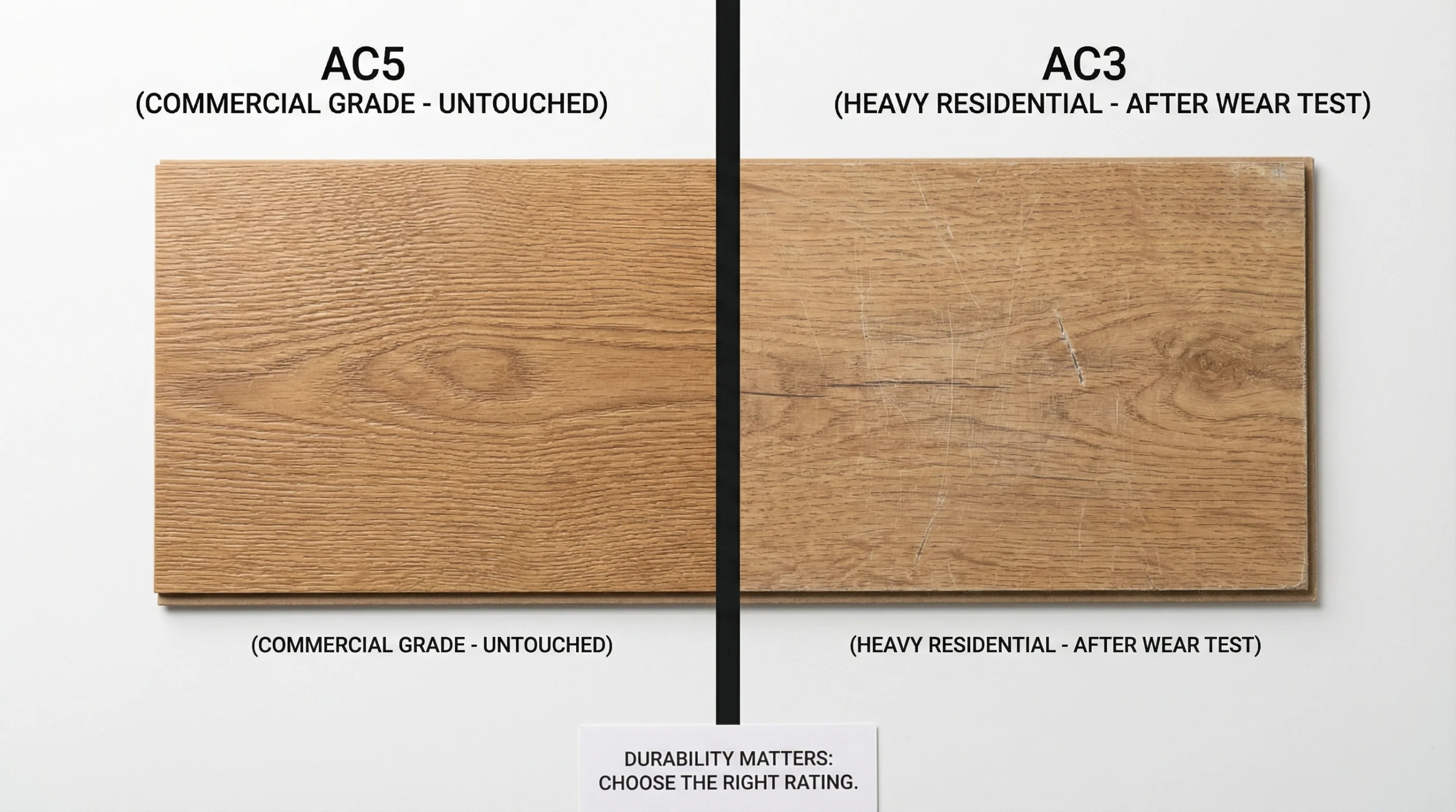 AC rating comparison showing laminate flooring wear resistance differences