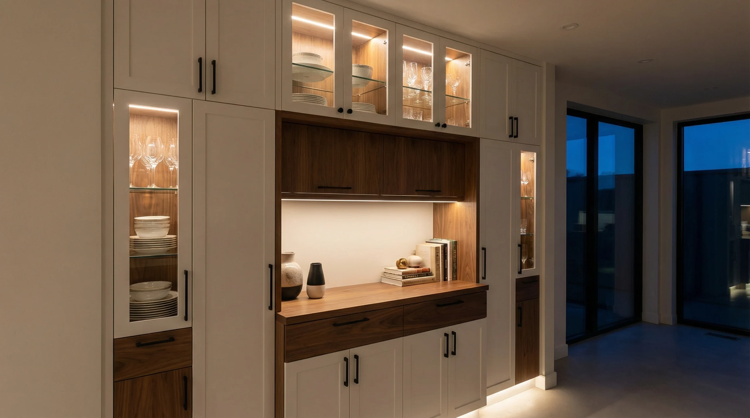 Custom built-in dining room storage and buffet unit Dubai