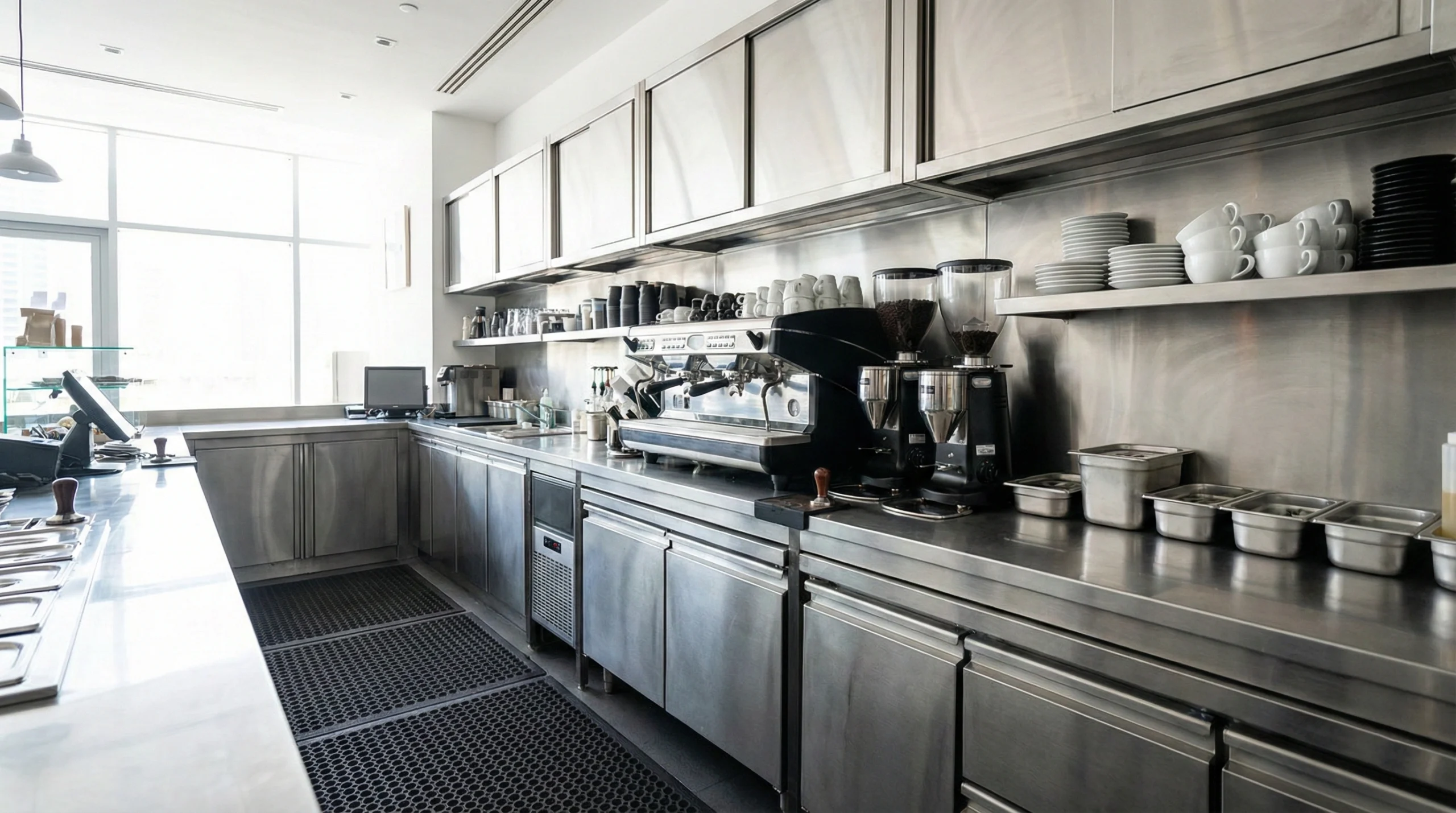 Commercial kitchen cabinets for cafe in Jumeirah Lake Towers Dubai