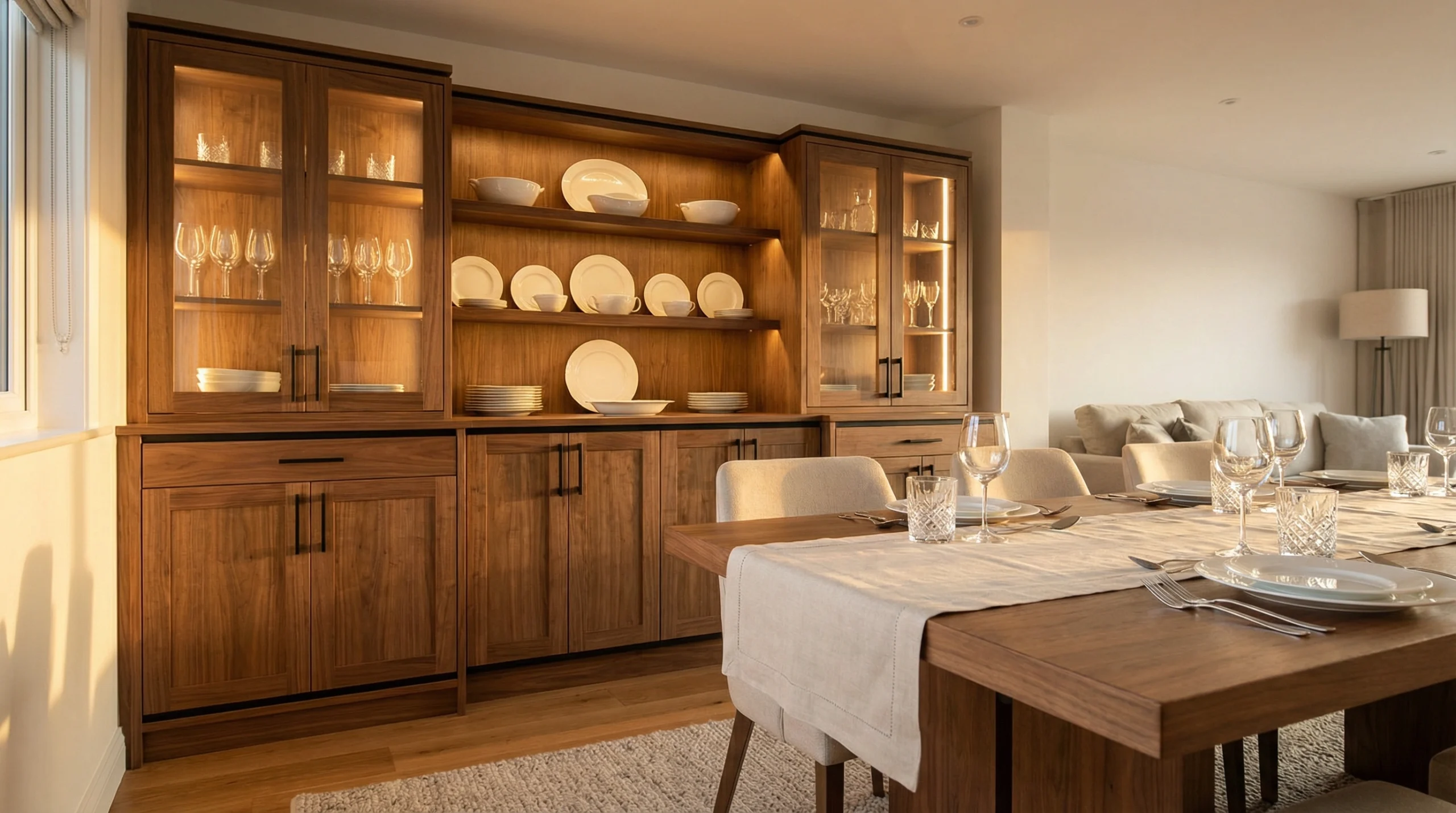 Contact Karnak Carpentry for custom dining cabinets in Dubai UAE