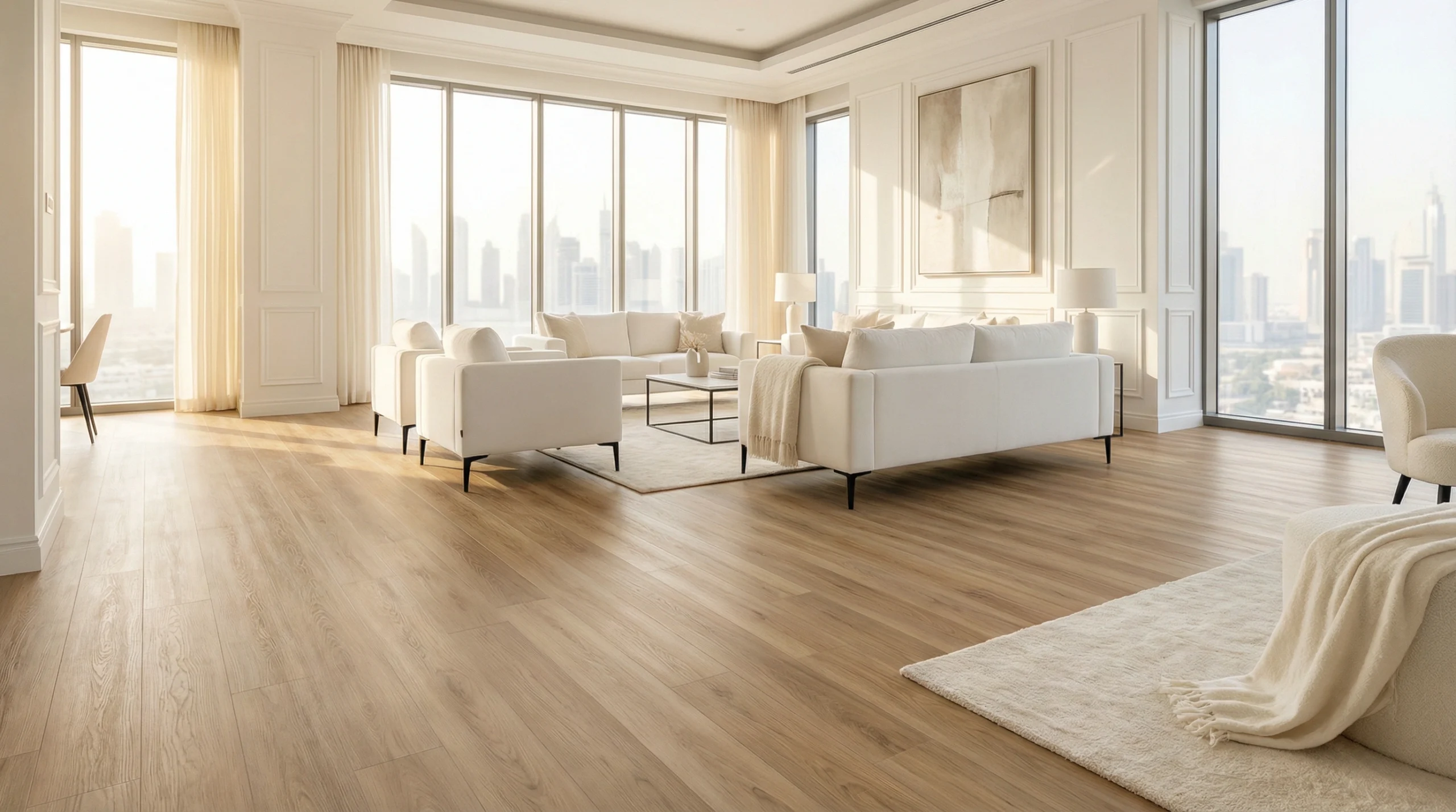 Contact Karnak Carpentry for professional LVT flooring installation consultation in Dubai UAE