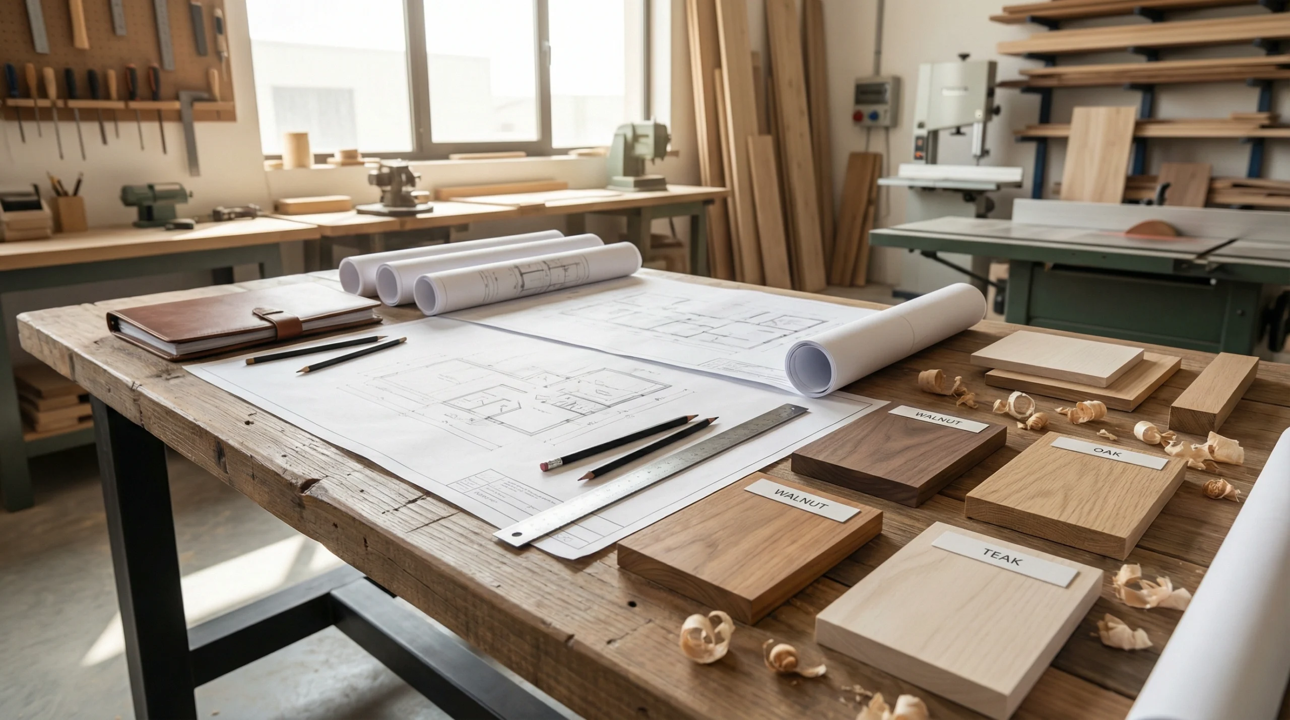 Custom dining table design consultation and planning process Karnak Dubai