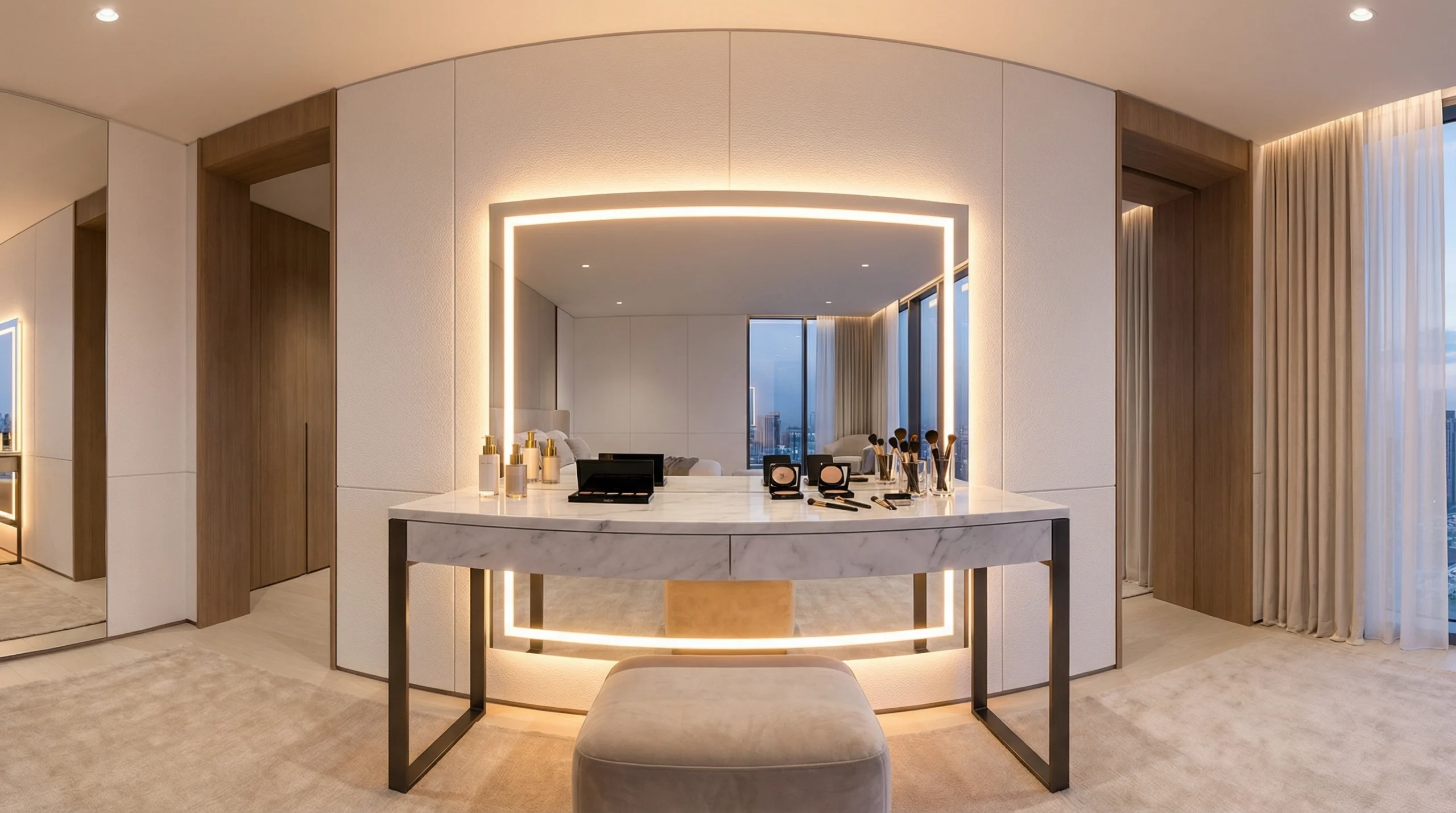 Dressing table with integrated LED lighting system Dubai