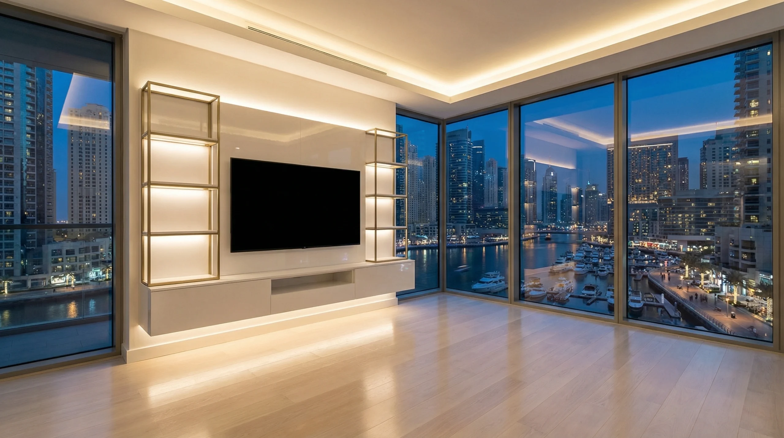 Dubai Marina TV units installation contemporary design