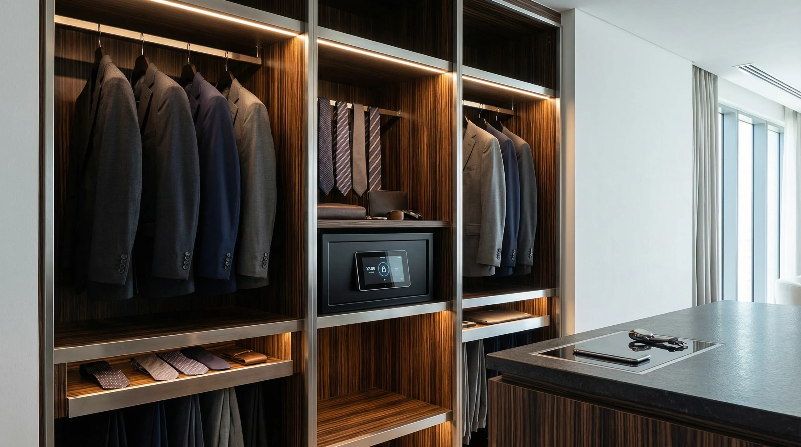 Contemporary sliding door wardrobes Downtown Dubai apartment