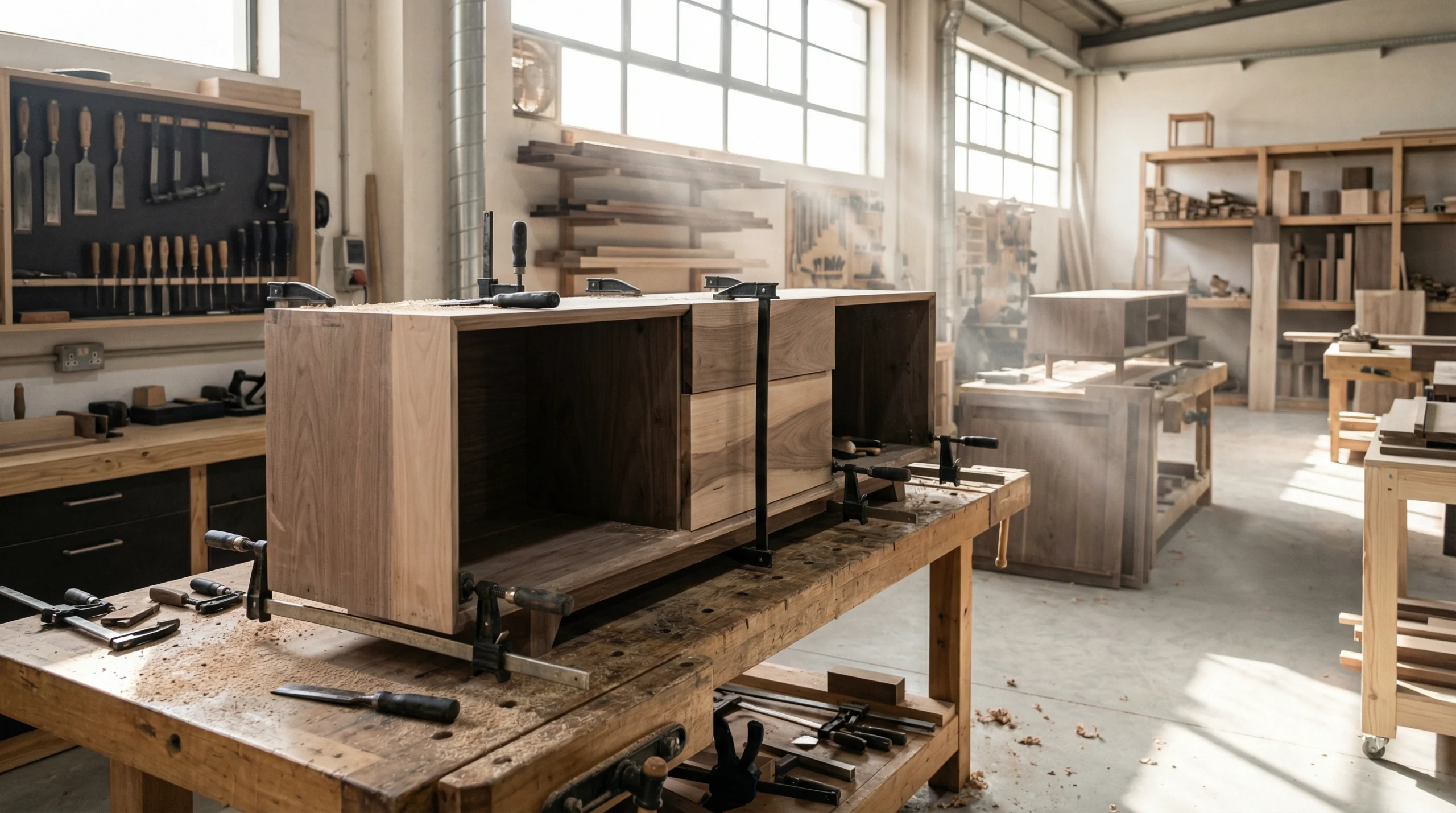 Custom furniture making workshop Dubai carpentry craftsmanship