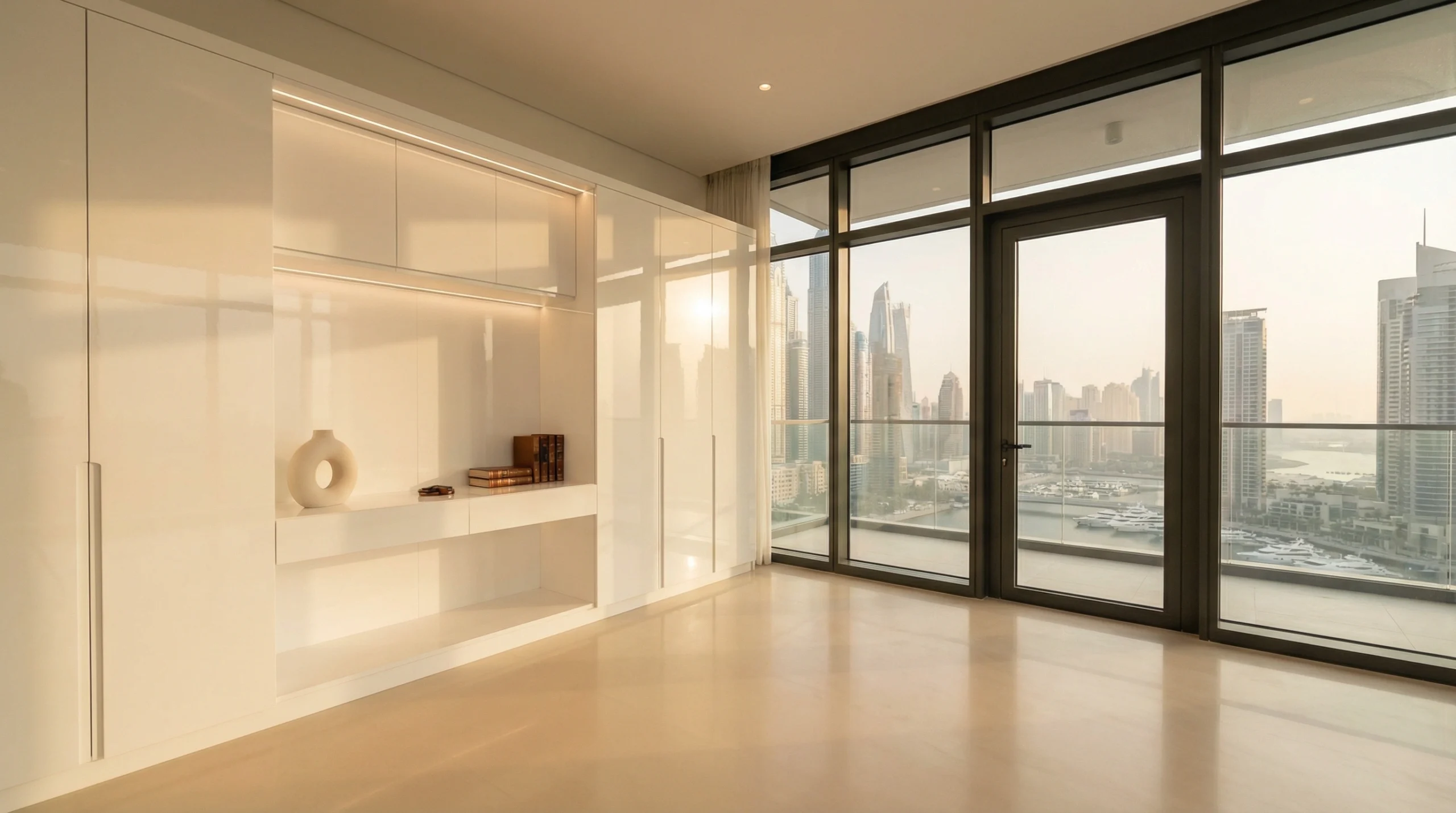 Karnak Carpentry team expertise in sliding wardrobes Dubai Marina luxury apartment