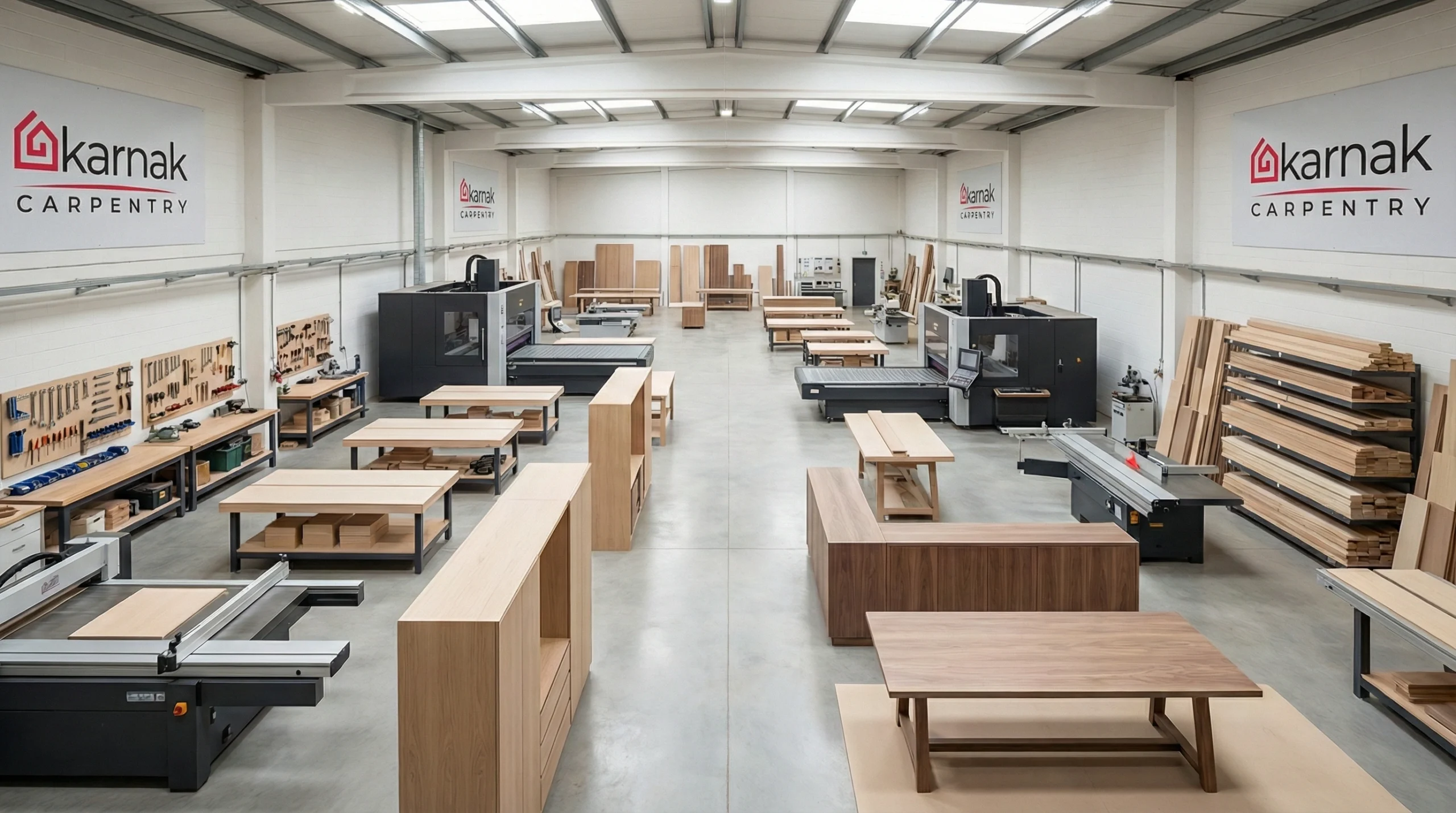 Custom furniture workshop Dubai Karnak Carpentry facilities