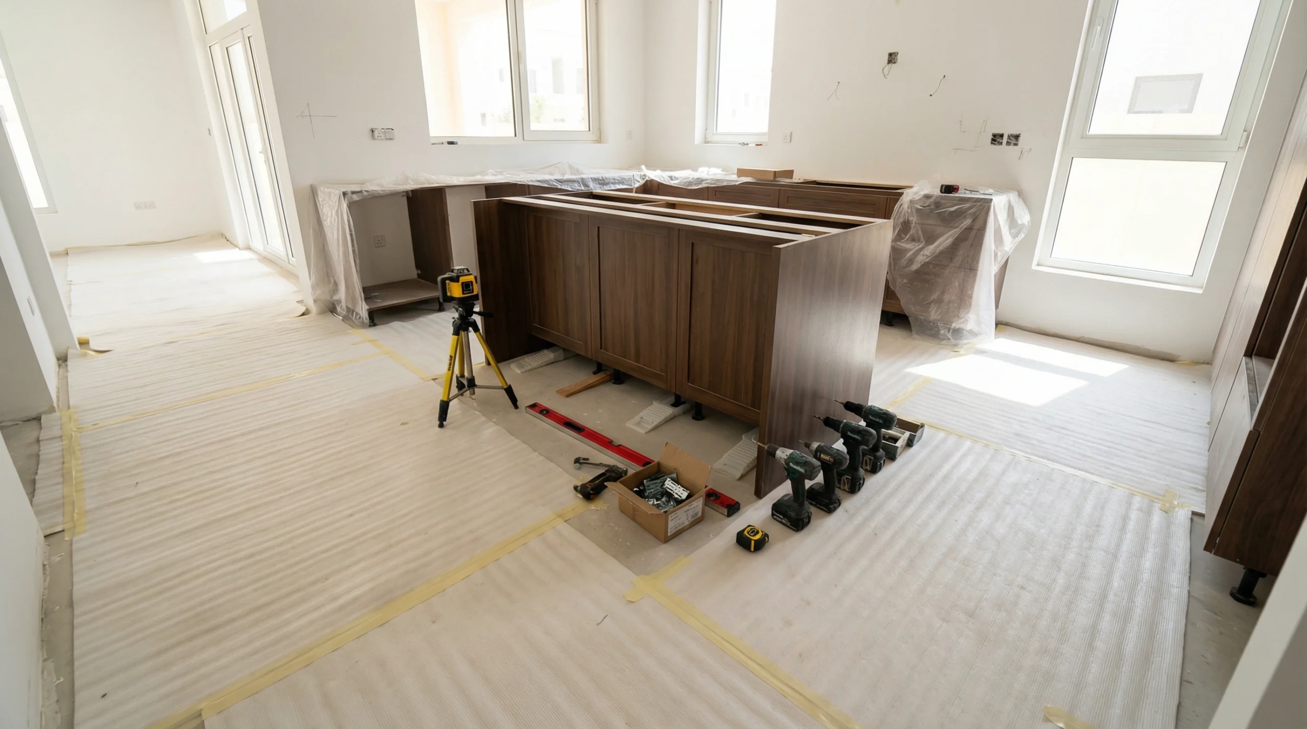 Professional kitchen island installation Dubai UAE