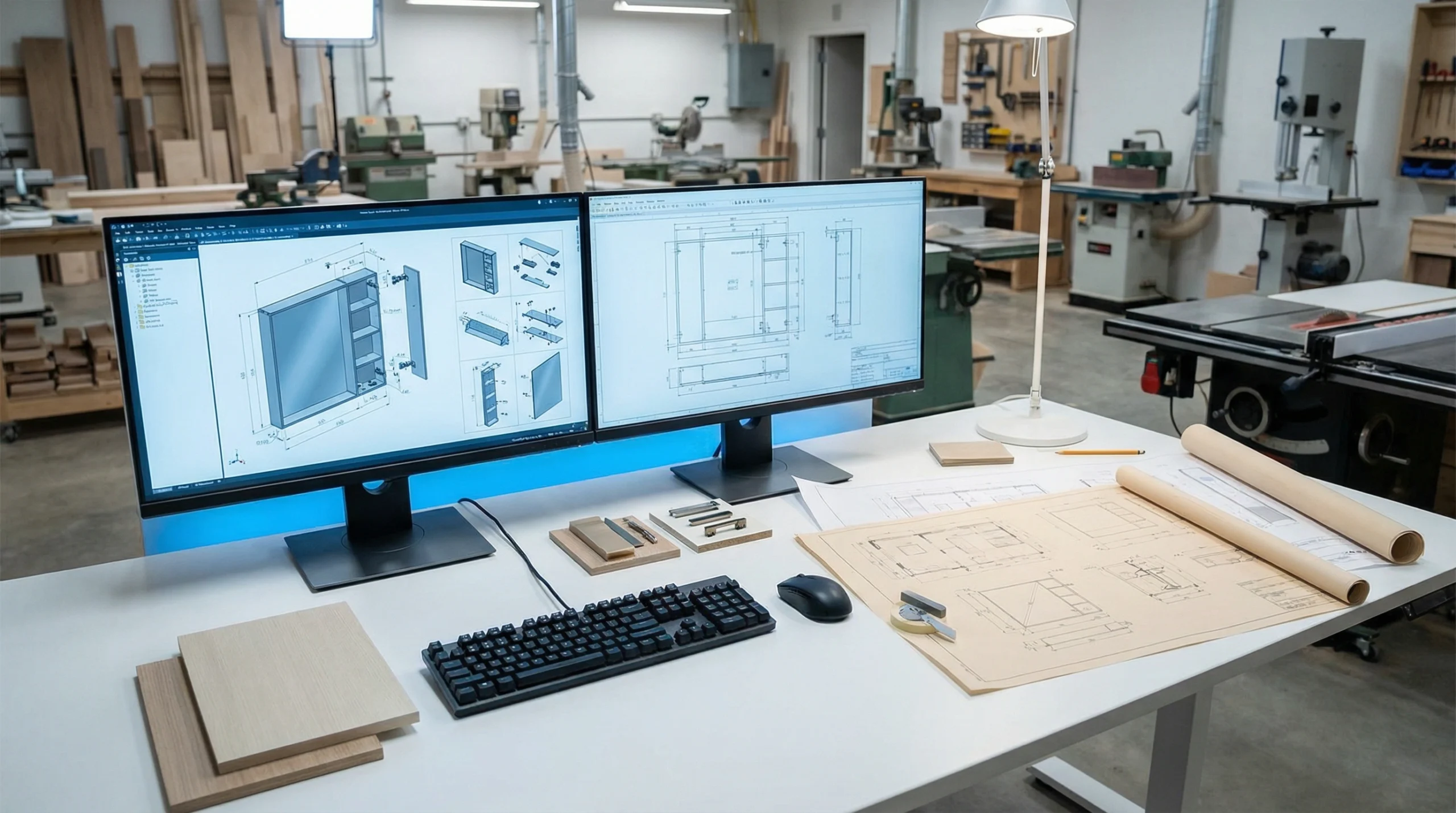 Mirror cabinet CAD design and 3D visualization process Dubai