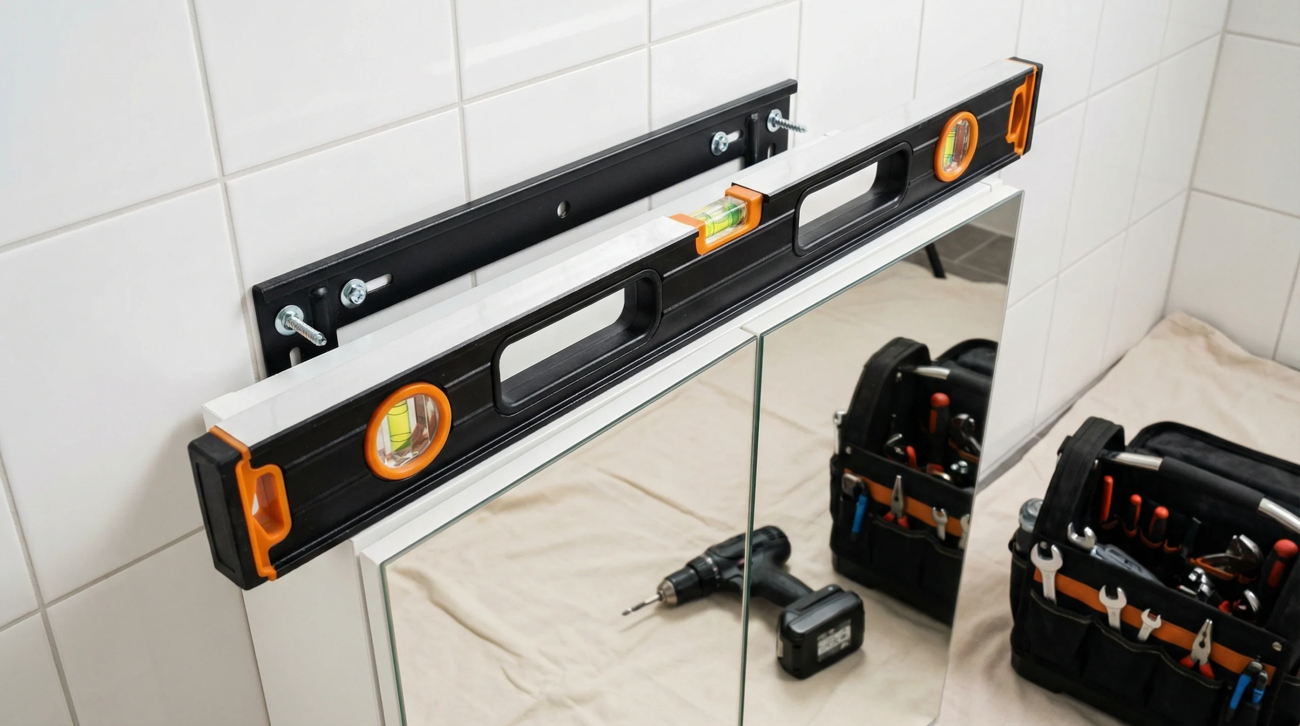 Professional mirror cabinet installation wall mounting Dubai