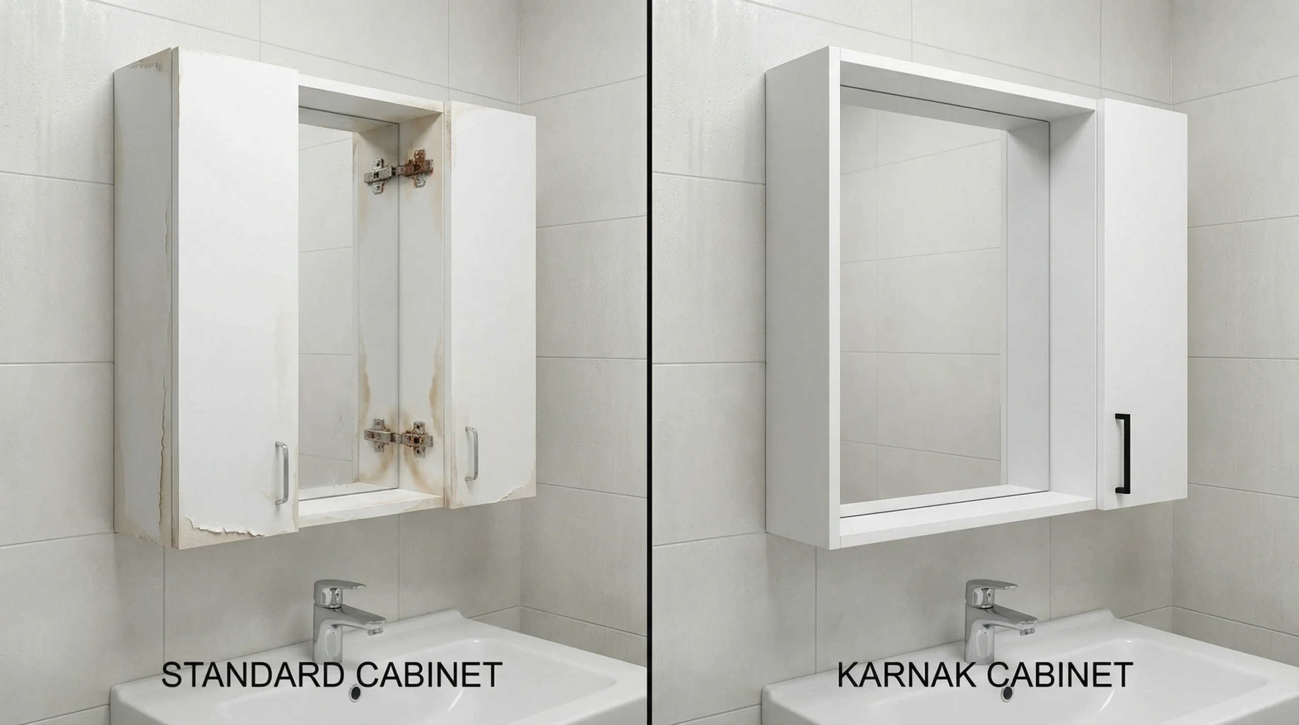 Mirror cabinet quality comparison Karnak engineering vs standard construction
