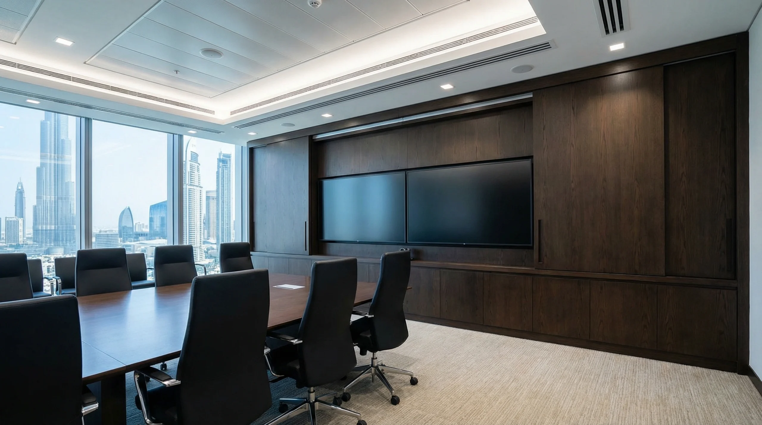 Commercial TV units Dubai office boardroom installation
