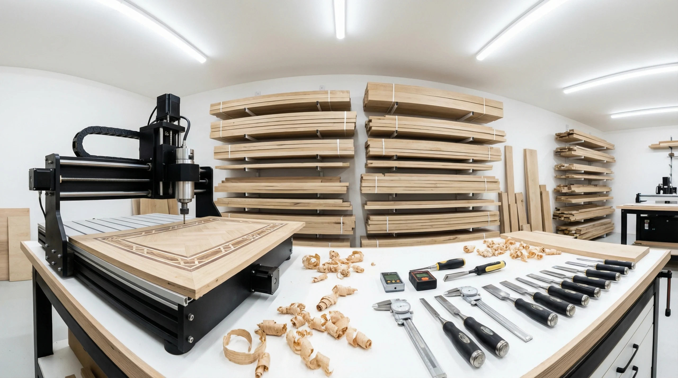 Climate-controlled parquet flooring acclimatization storage facility Dubai