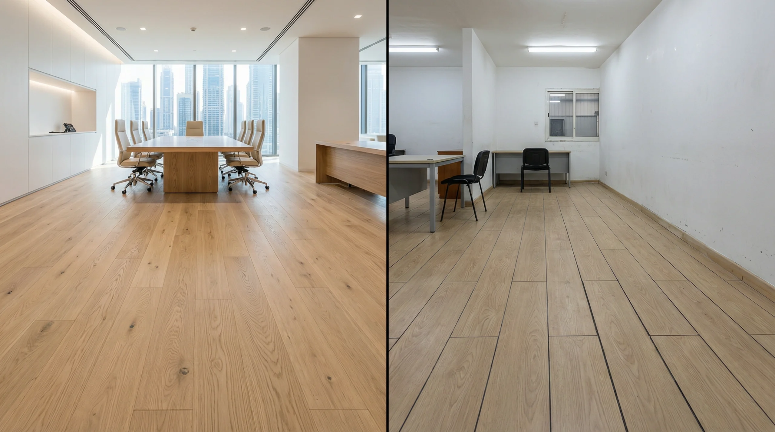 Quality differences between premium and budget SPC flooring installations