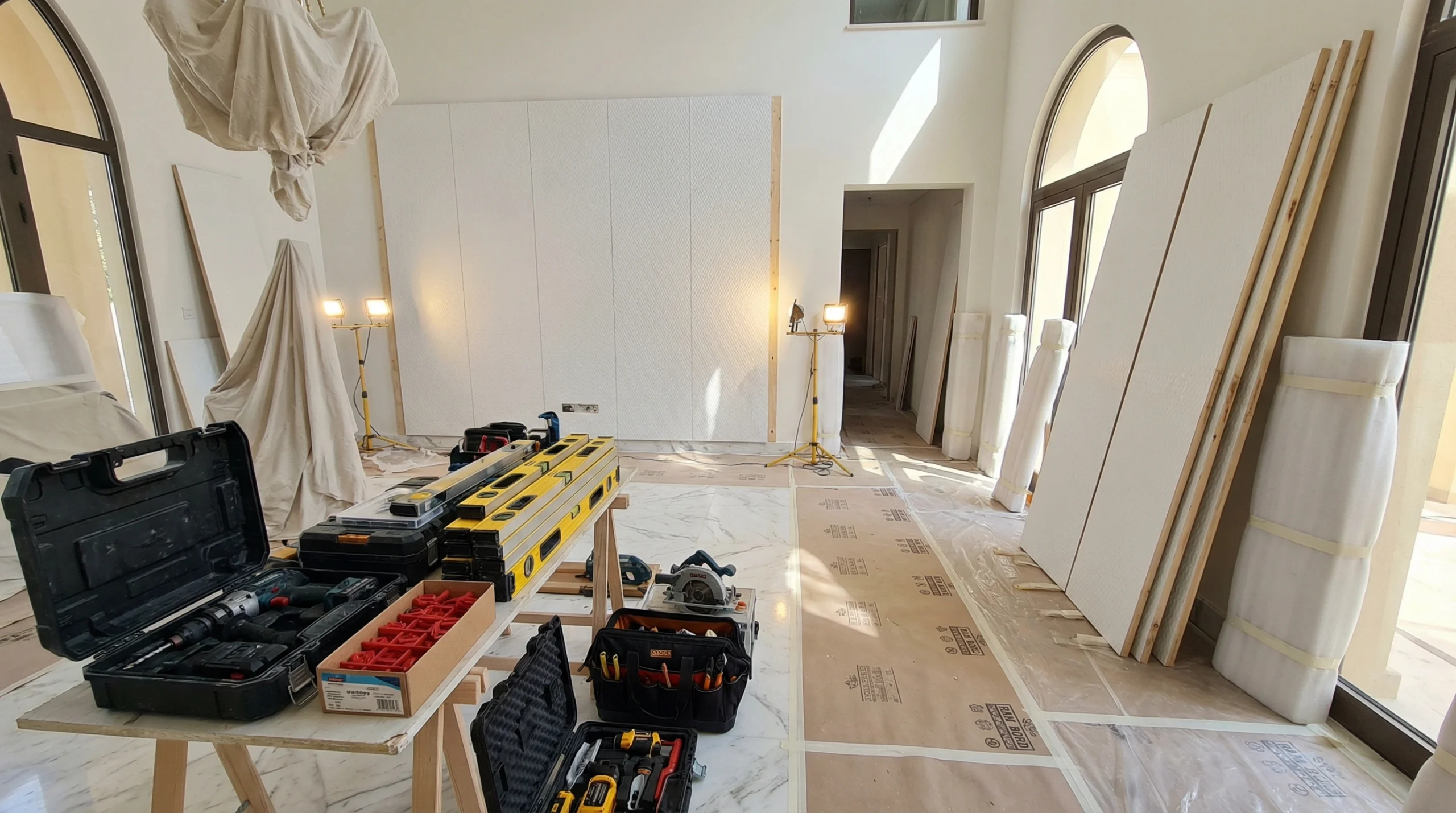 Professional entryway carpentry installation team Dubai