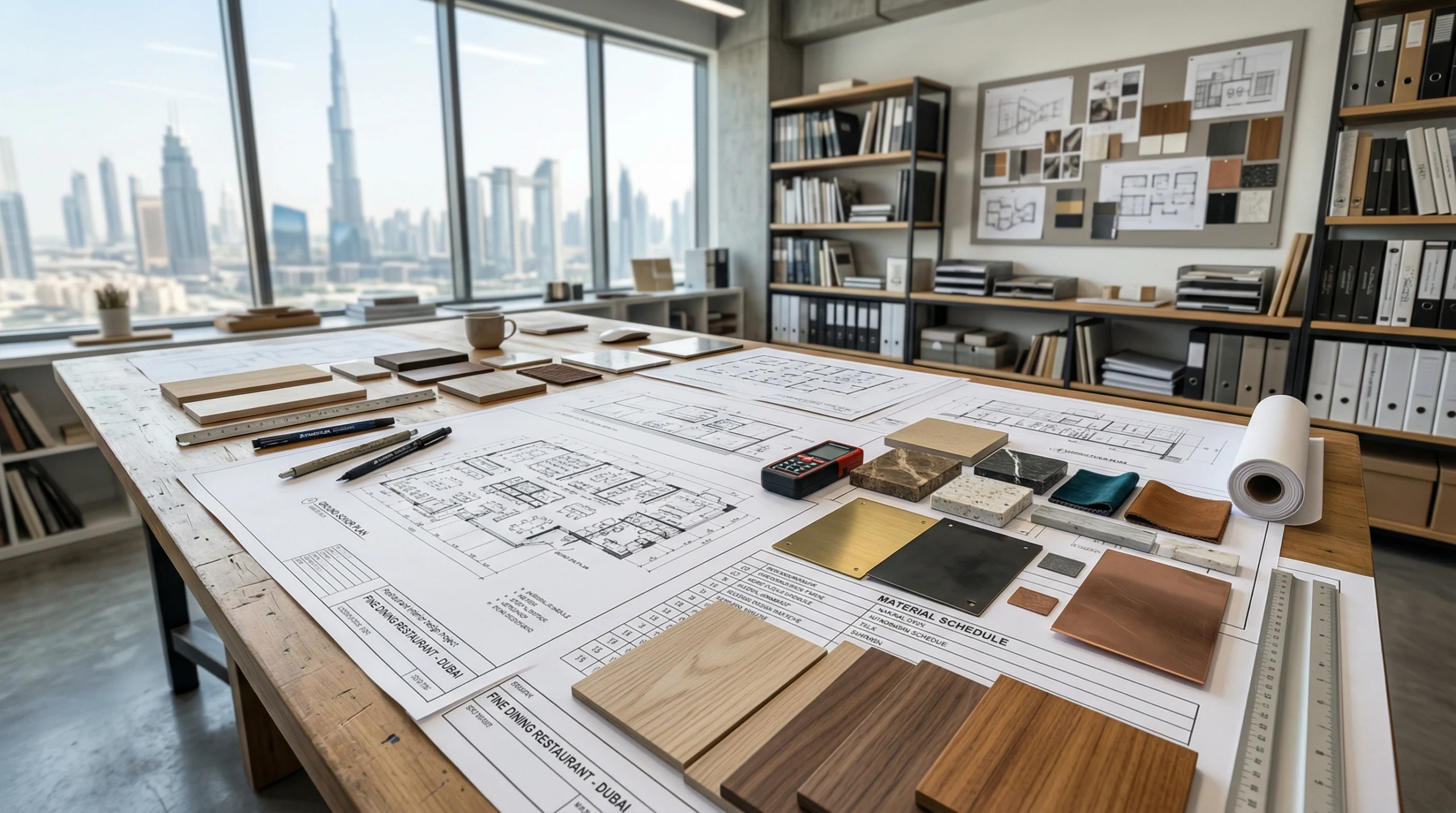 Restaurant carpentry design consultation — Karnak Carpentry project planning Dubai