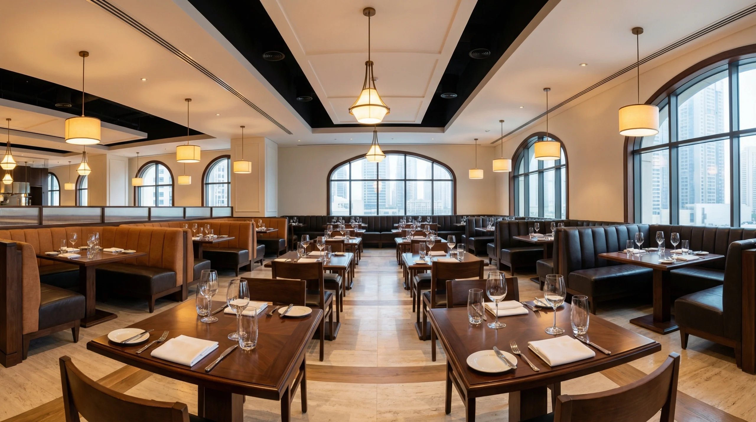 Commercial restaurant dining furniture and booth carpentry Dubai