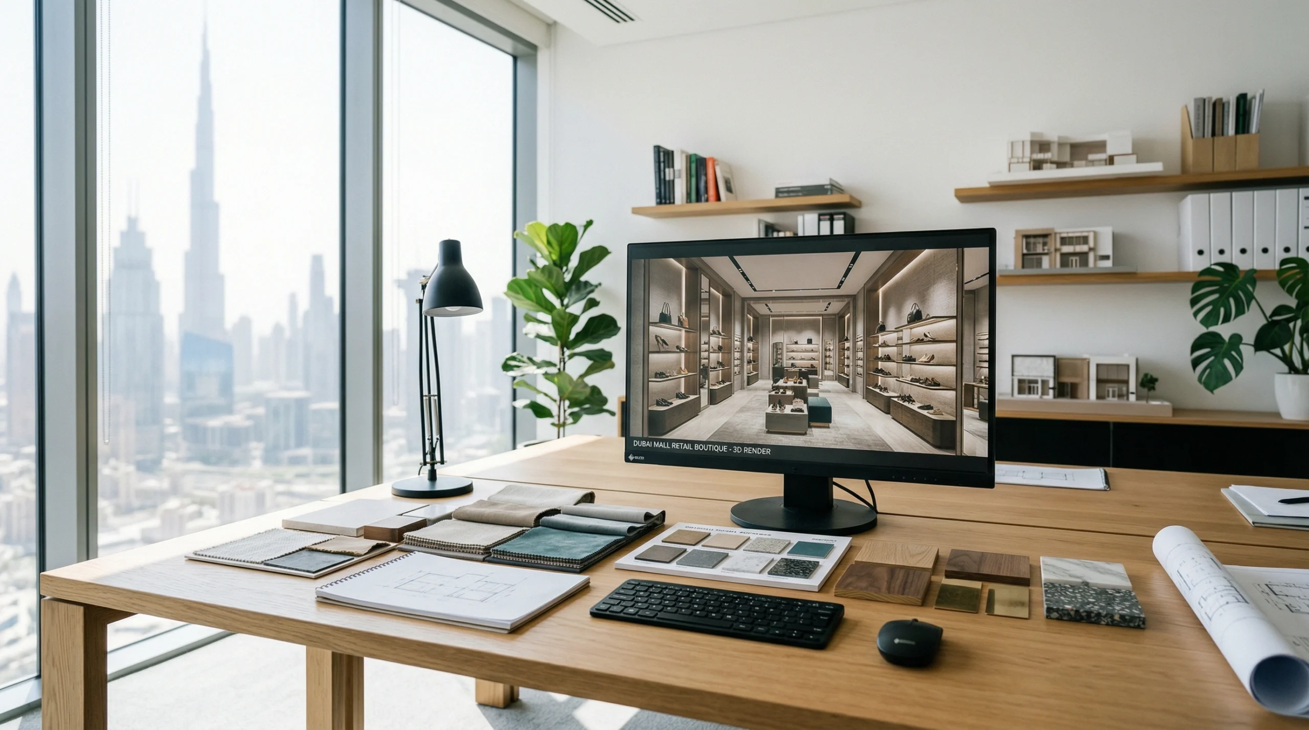 Retail shop fit-out design process Dubai — 3D visualisation and concept development by Karnak Carpentry