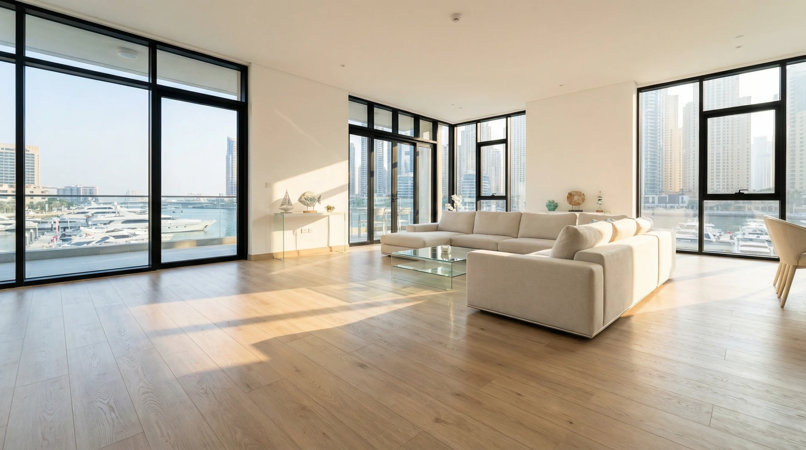 SPC flooring installation Dubai Marina apartment renovation