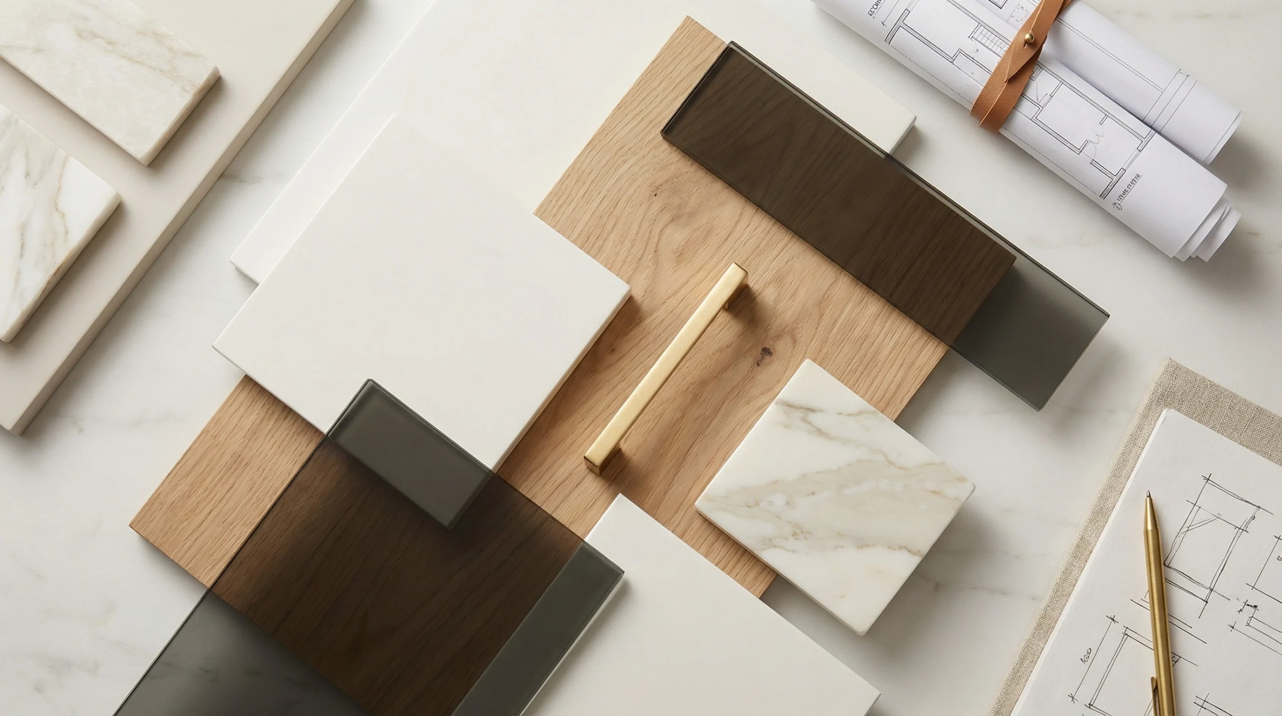 Walk-in wardrobe materials and finishes — lacquer, veneer, and glass options available at Karnak Carpentry Dubai