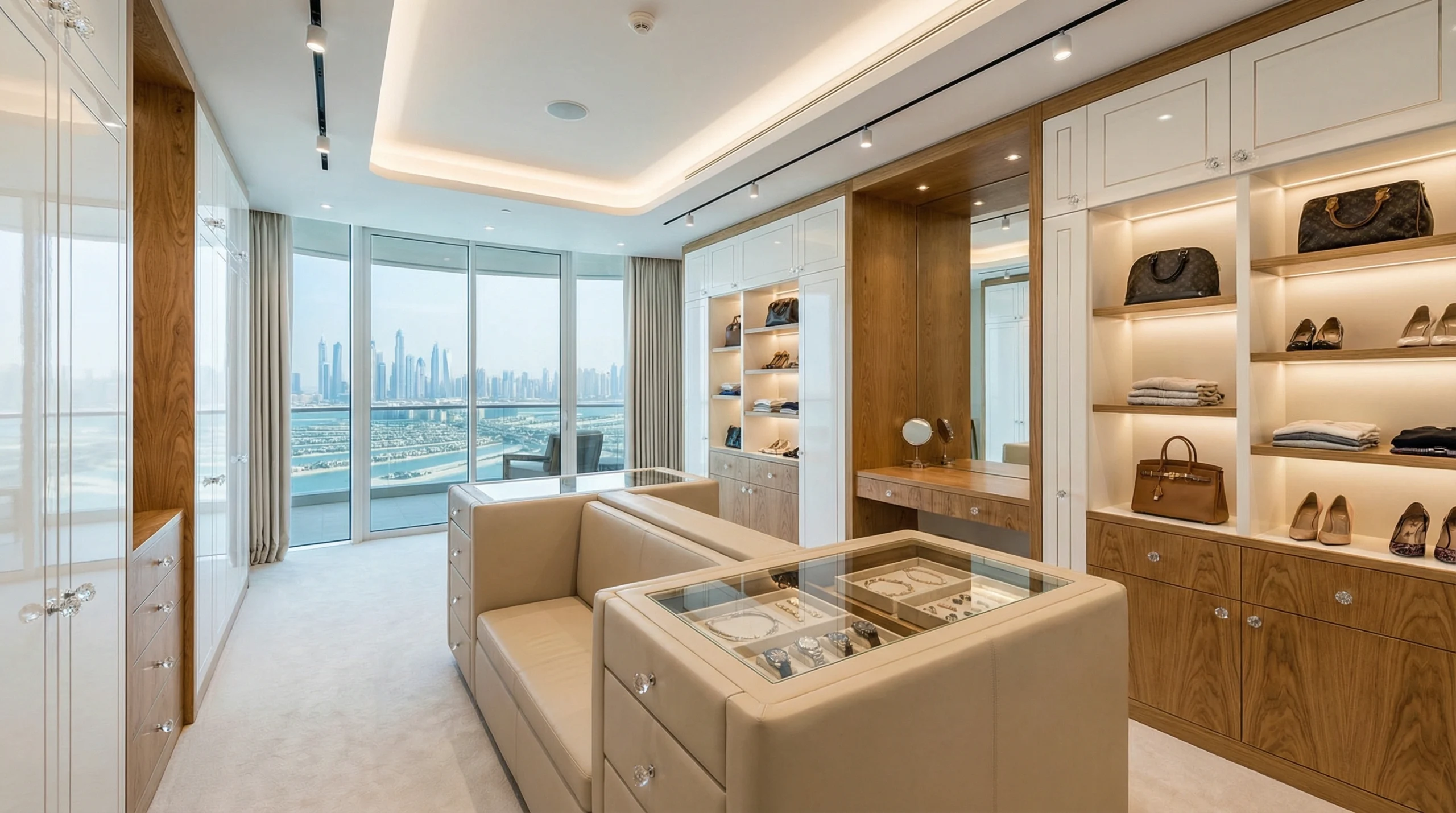 Luxury custom dressing pavilion Palm Jumeirah penthouse Dubai