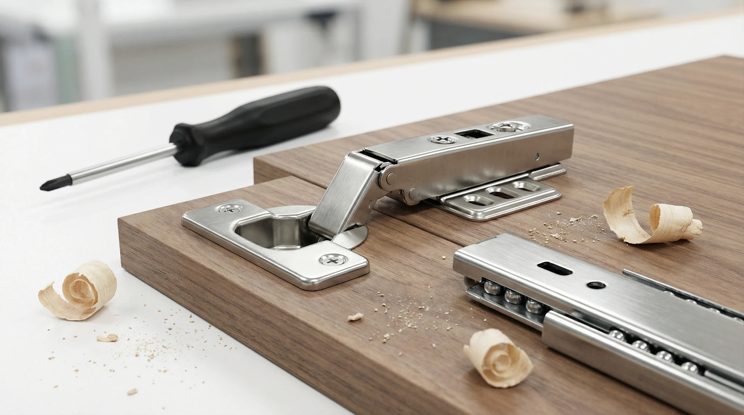 Premium soft-close hardware installation for Dubai custom wardrobes