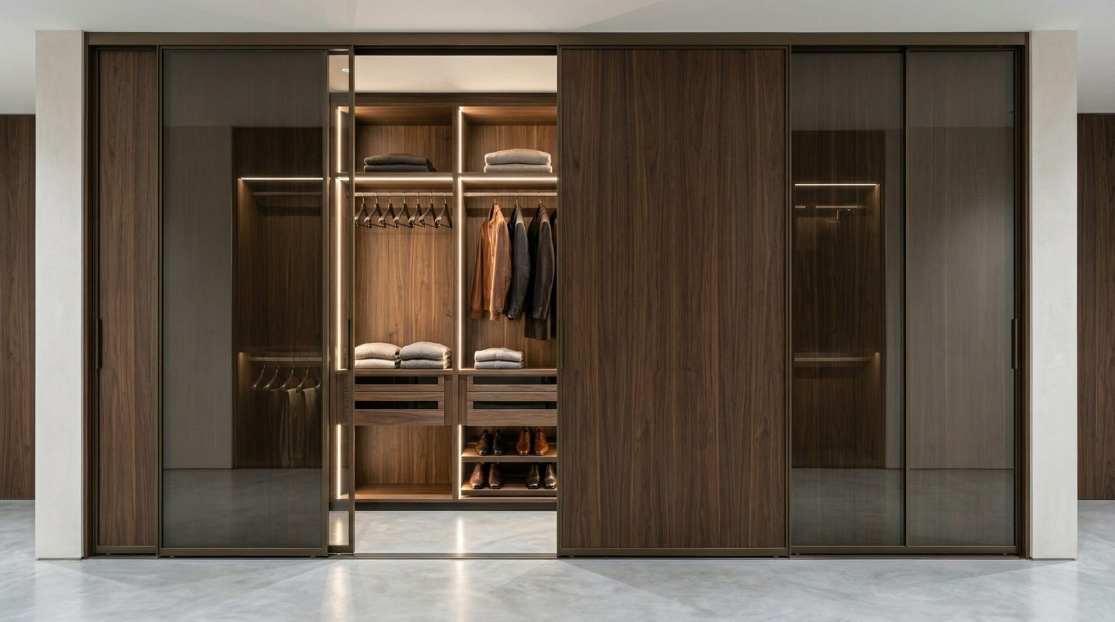 Comprehensive project management board tracking active sliding wardrobe installations across UAE communities at Karnak Carpentry Al Quoz Dubai operations room