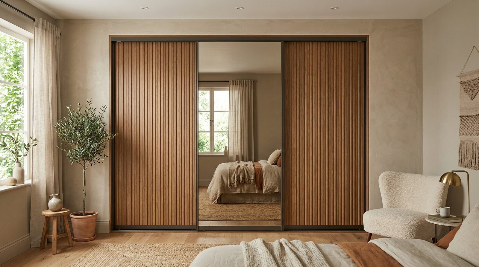 Aftercare service visit with roller carriage height adjustment on sliding wardrobe top-hung track in Sharjah villa by Karnak Carpentry UAE long-term support
