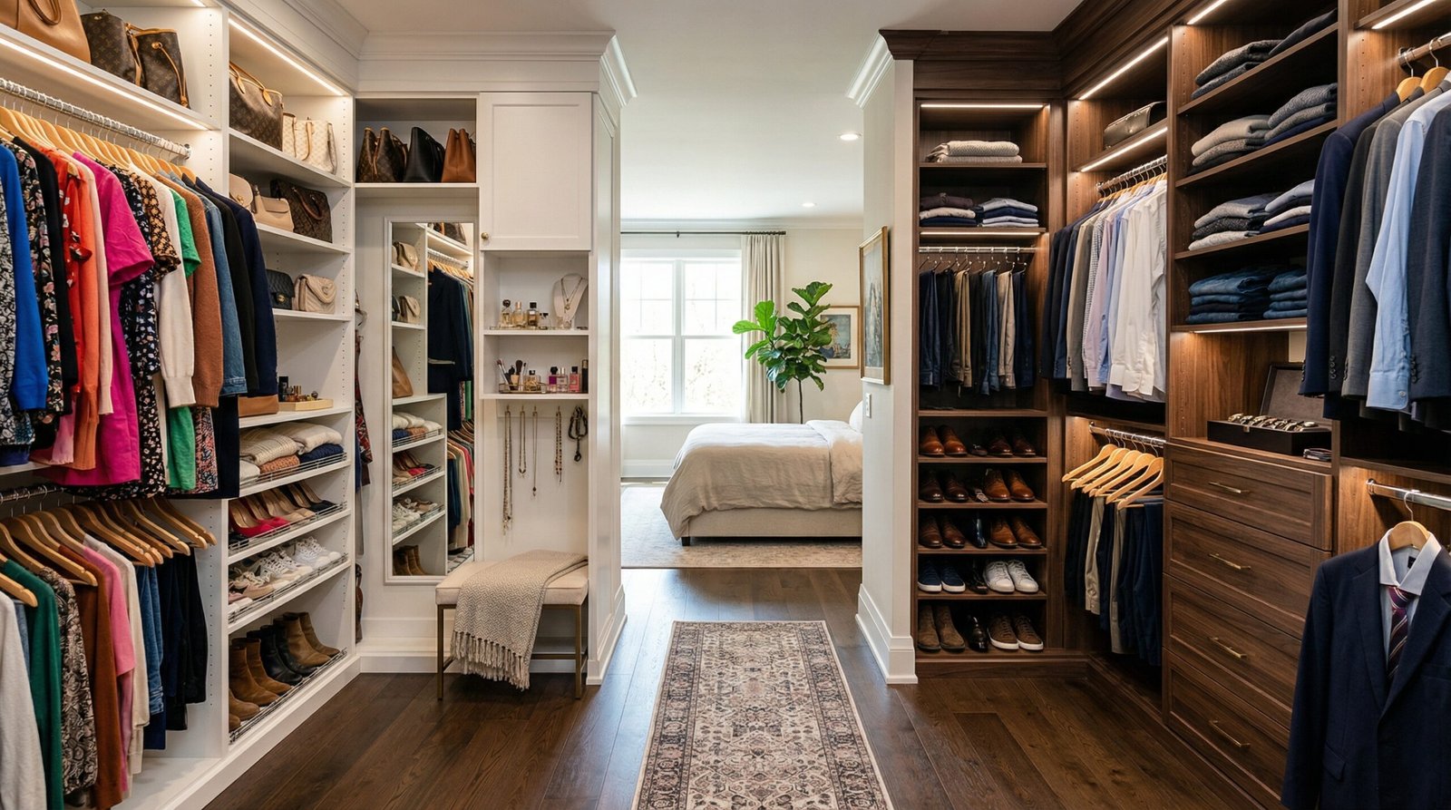 Premium Hettich soft-close drawer runner and Blum Tandembox hardware engineering in custom wardrobe installation by Karnak Carpentry Dubai UAE