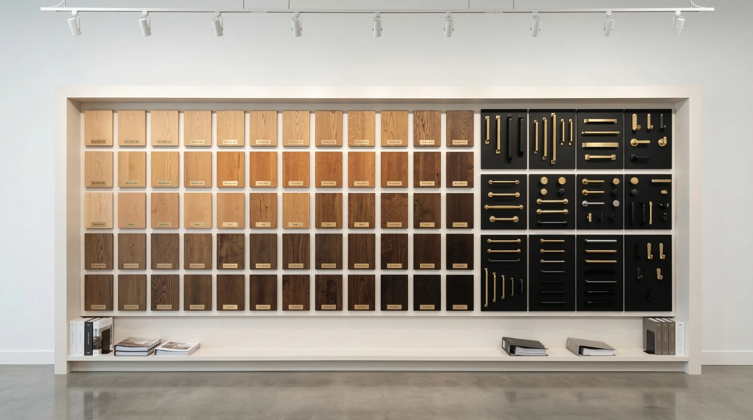 Wood and finish selection showroom Karnak Carpentry Dubai