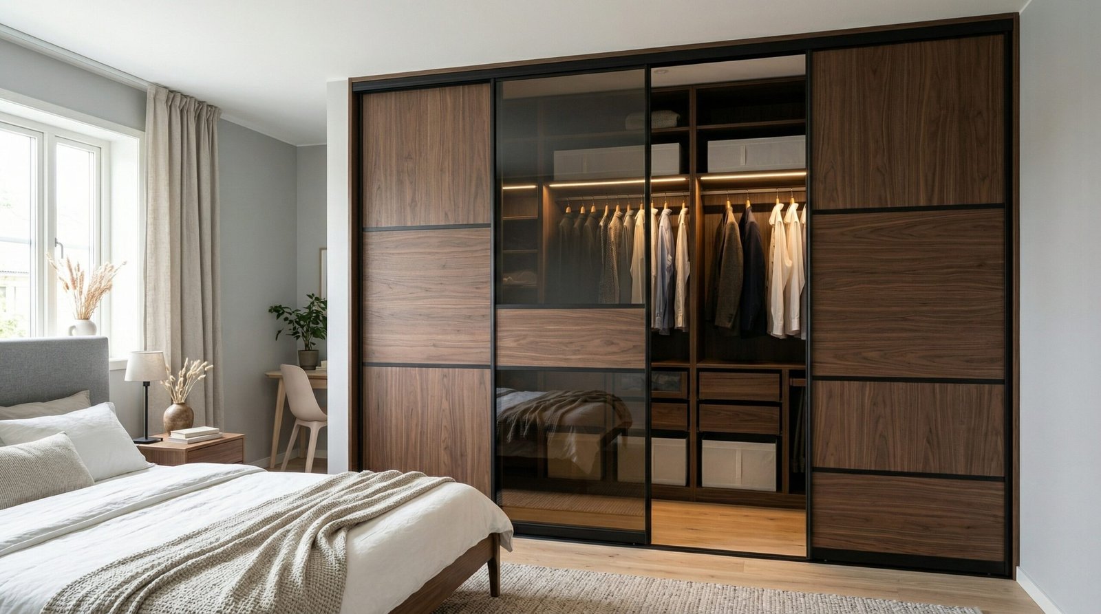 Transparent itemised wardrobe quotation in AED with branded Karnak Carpentry letterhead and line-by-line pricing for UAE client approval