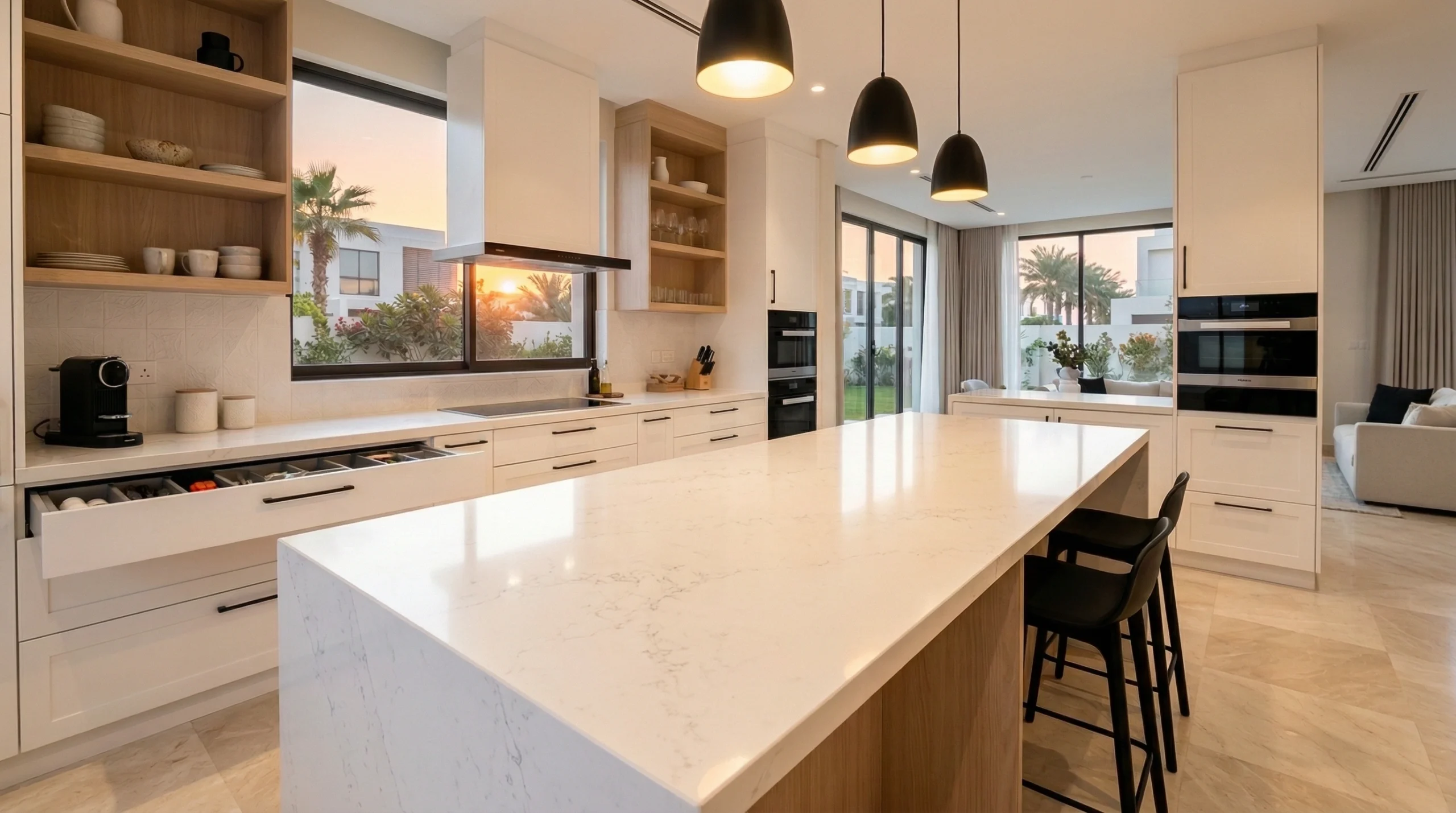 Satisfied residential carpentry clients Dubai Karnak project completion