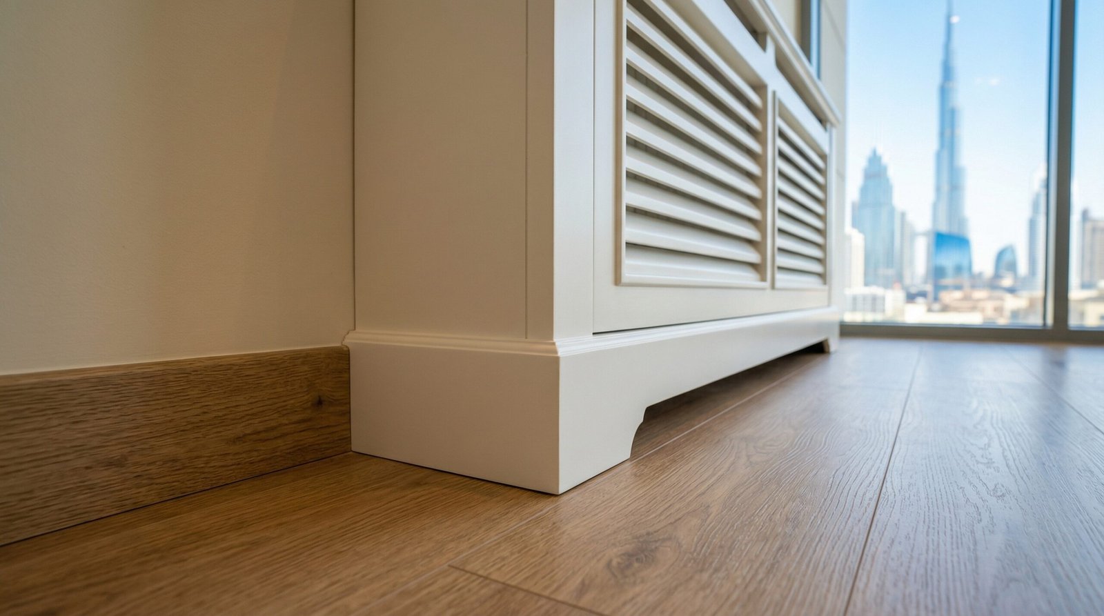 High-quality finish on LVT flooring installation in Dubai, backed by Karnak warranty