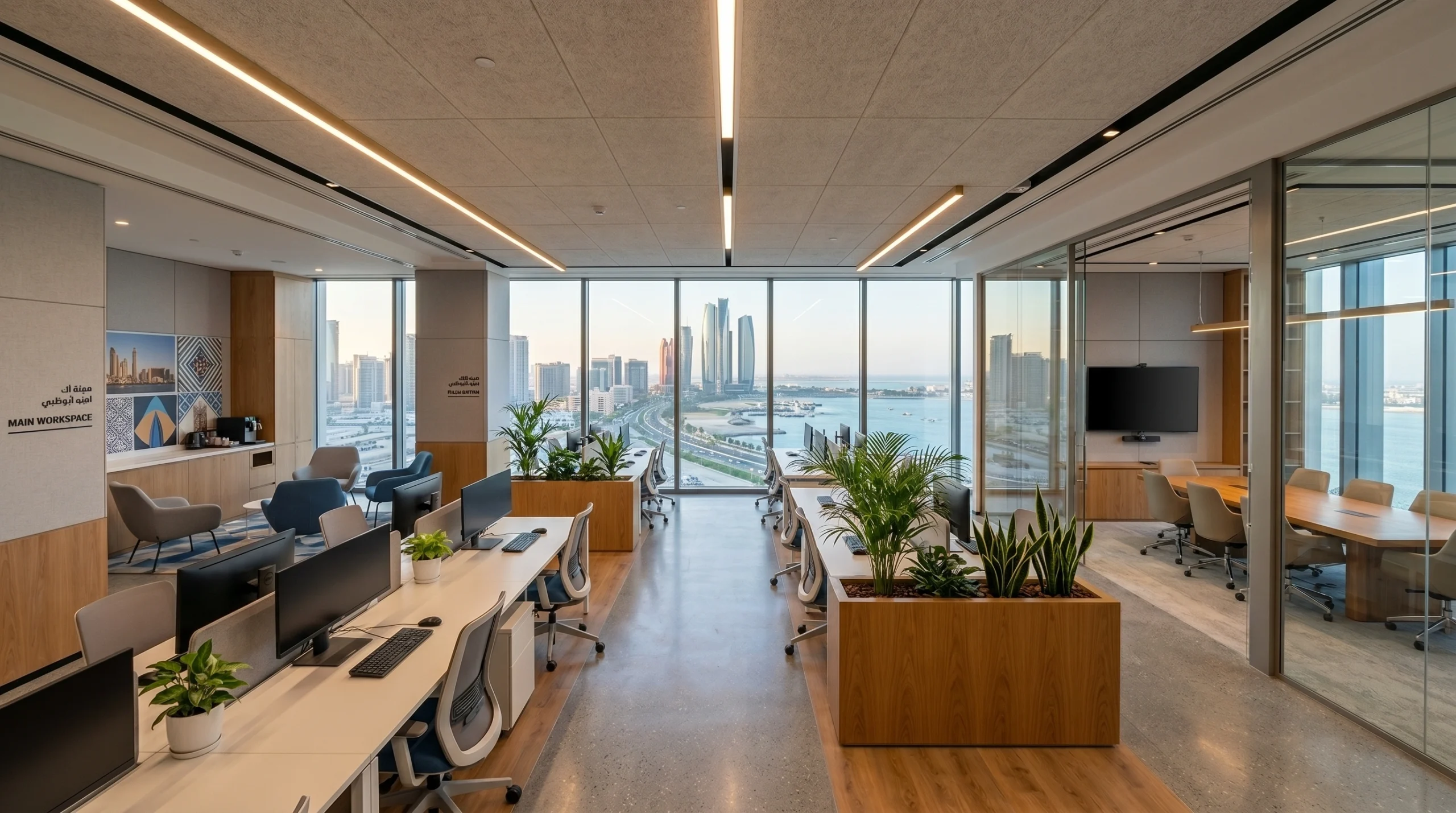 Abu Dhabi government office fit-out carpentry with Islamic geometric joinery elements by Karnak