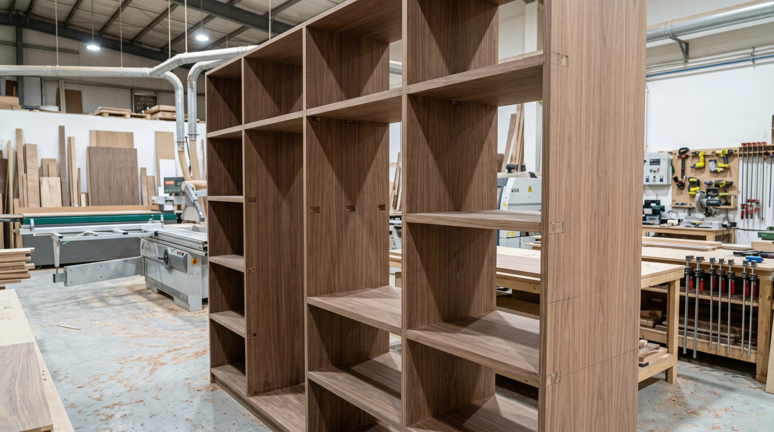 Karnak Carpentry workshop fabricating custom home furniture components in Dubai