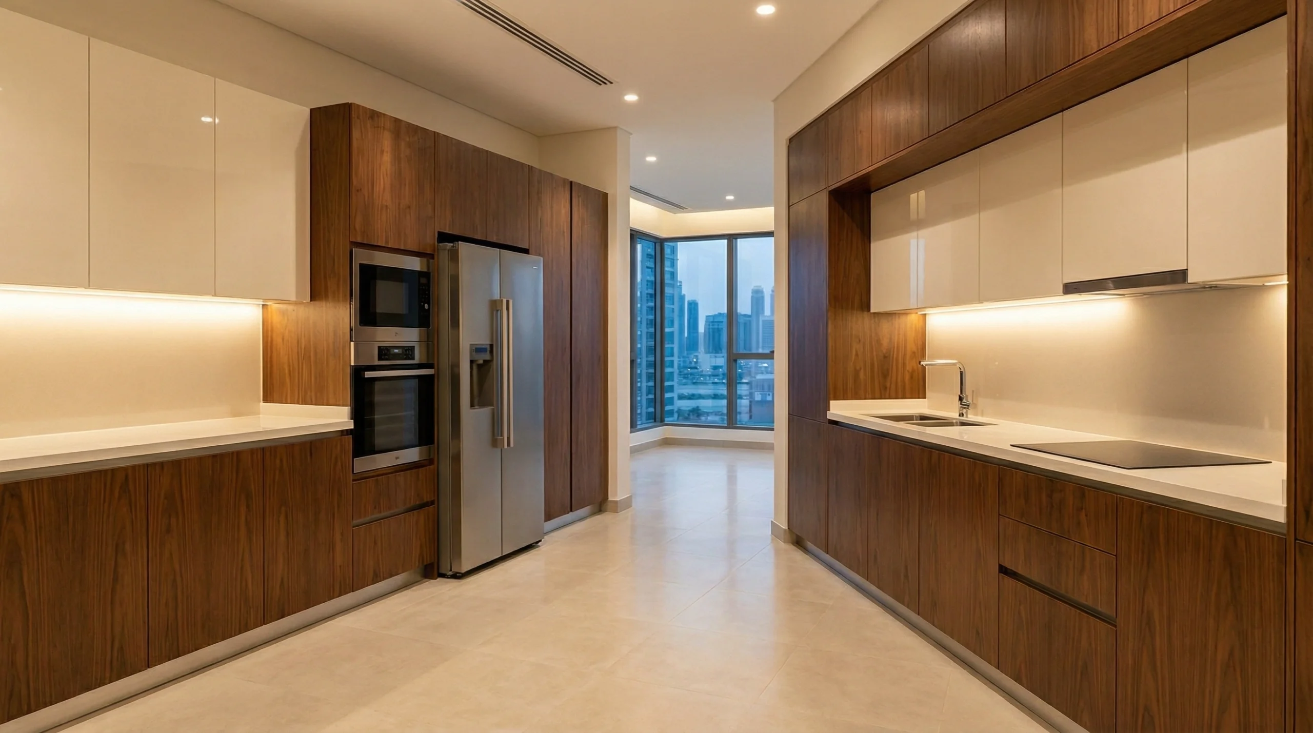 custom kitchen cabinets Dubai villa apartment carpentry solutions UAE