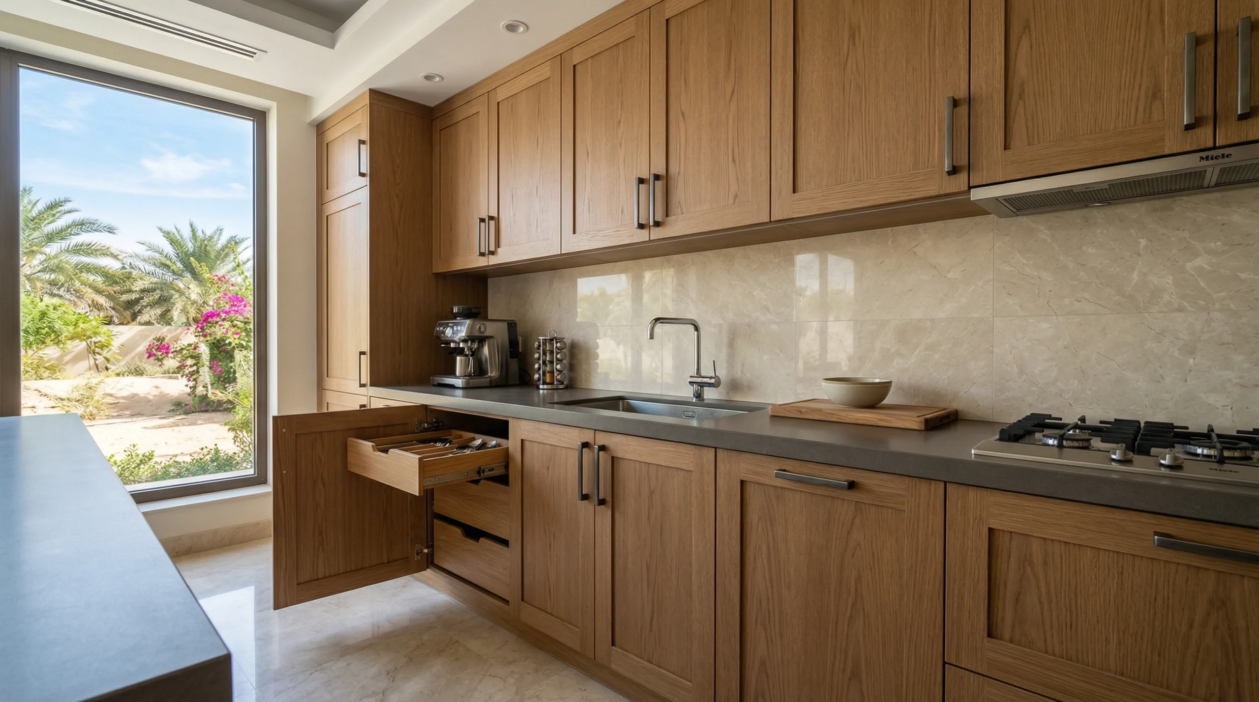 durable kitchen cabinetry Dubai villa long lasting carpentry UAE