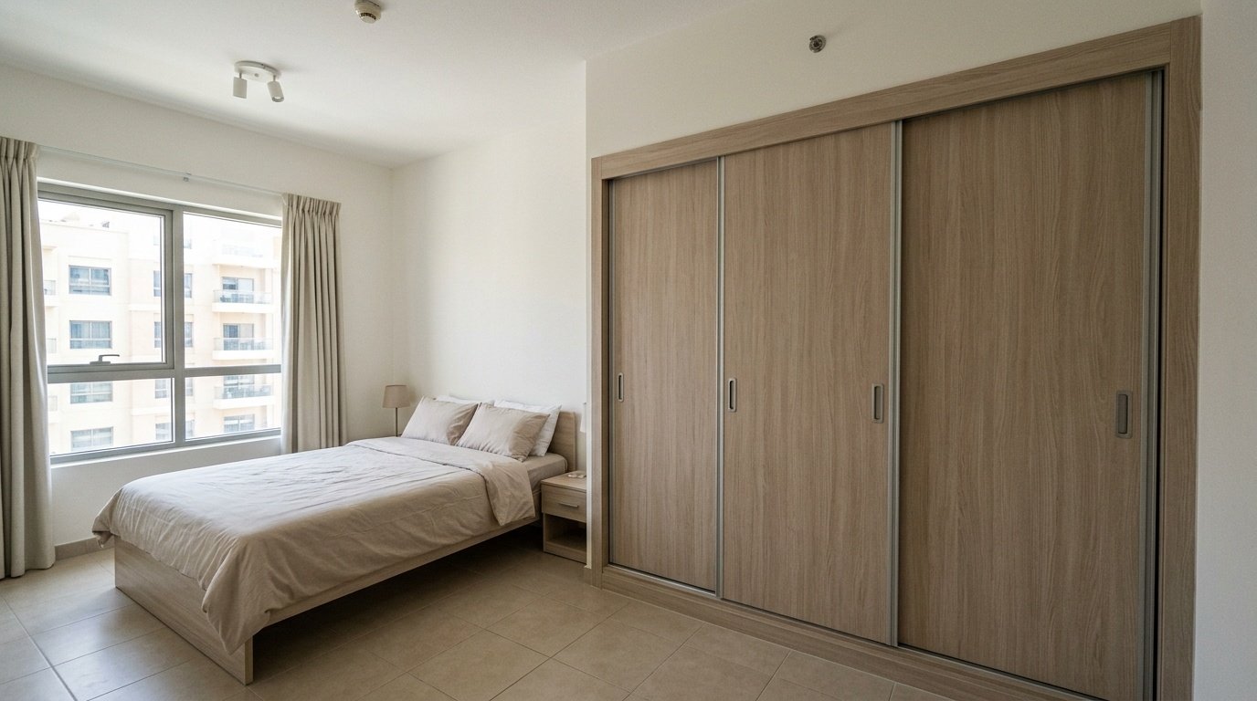 JVC Dubai fitted wardrobes bedroom carpentry UAE apartment