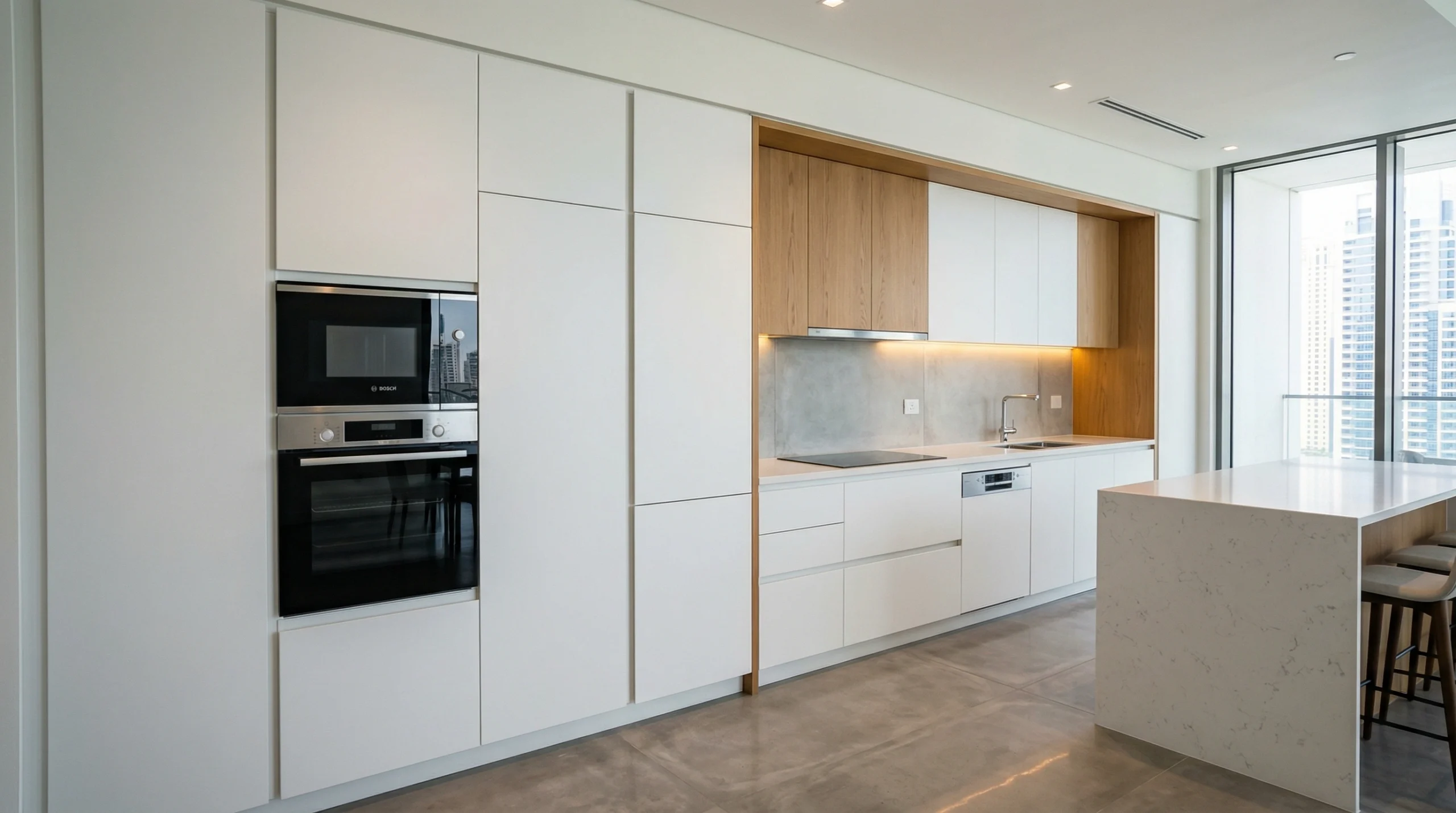 integrated kitchen appliances cabinetry Dubai built in carpentry UAE