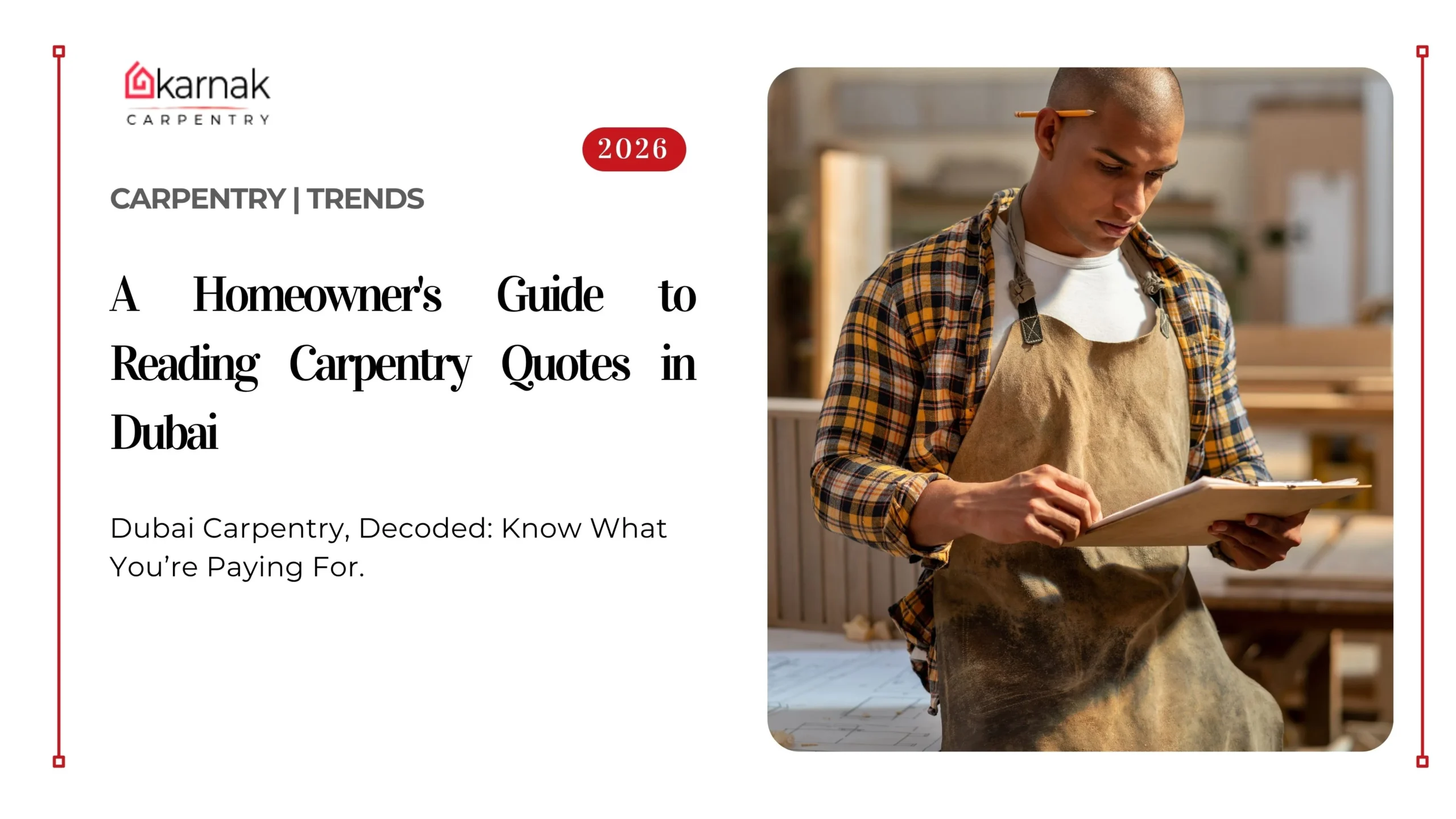 carpentry quote breakdown Dubai