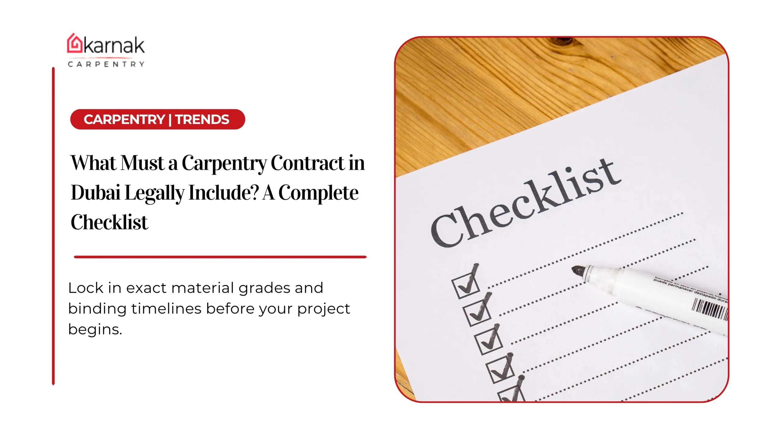 Carpentry Contract in Dubai: A Complete Legal Checklist