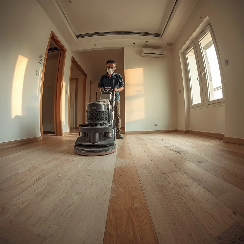 Professional floor sanding and refinishing service cost in Dubai UAE