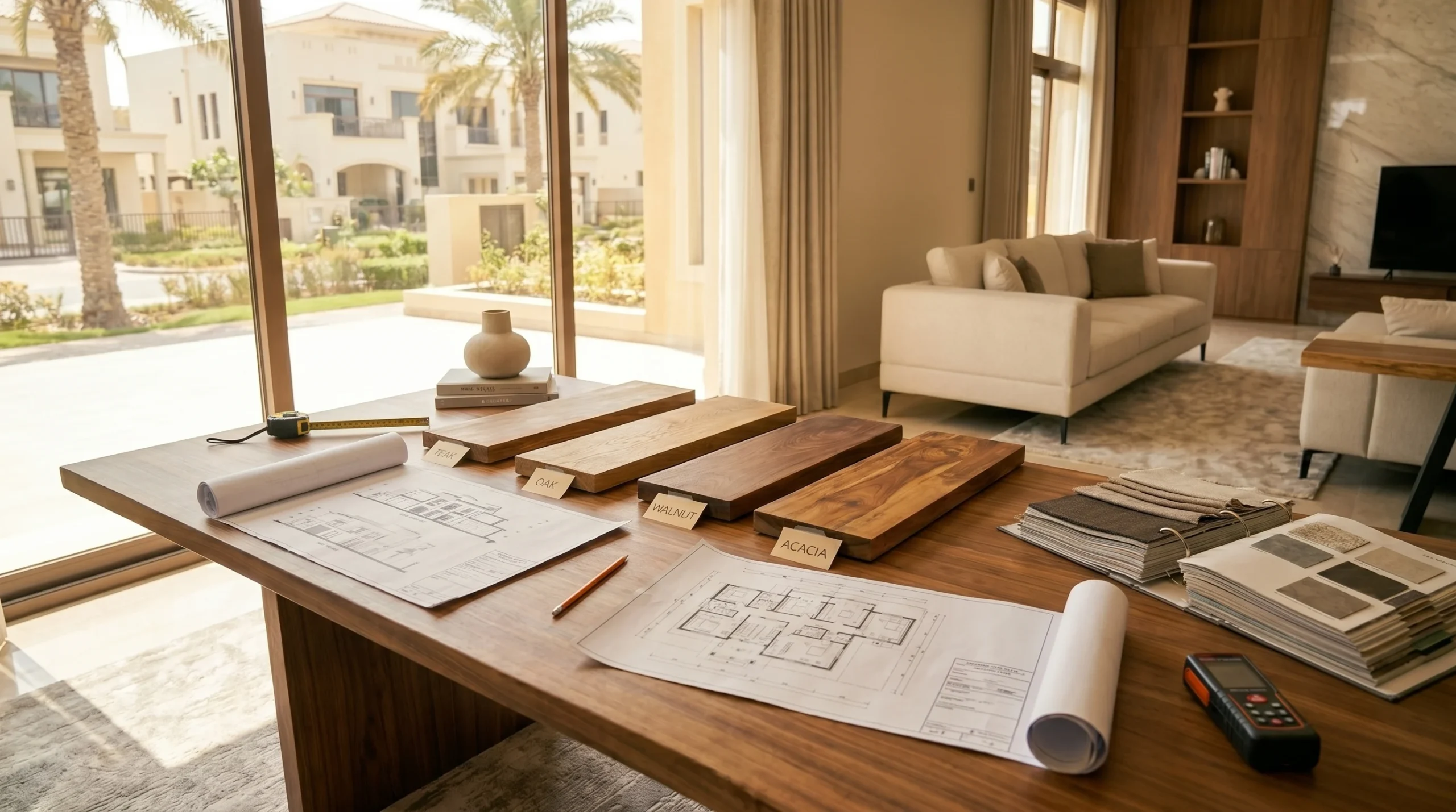 Karnak Carpentry wood selection consultation with Dubai homeowners