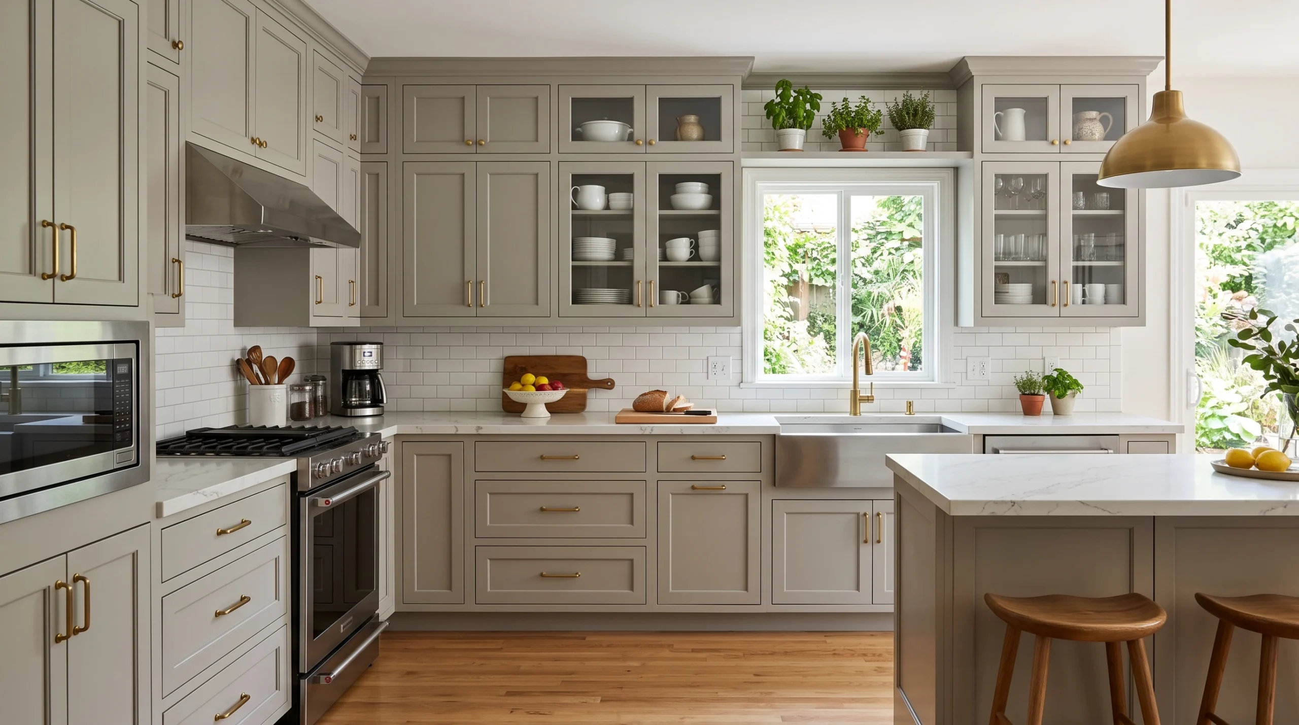 Professional carpenters installing custom kitchen cabinets in a luxury Dubai home using premium climate-resistant materials and precision craftsmanship.