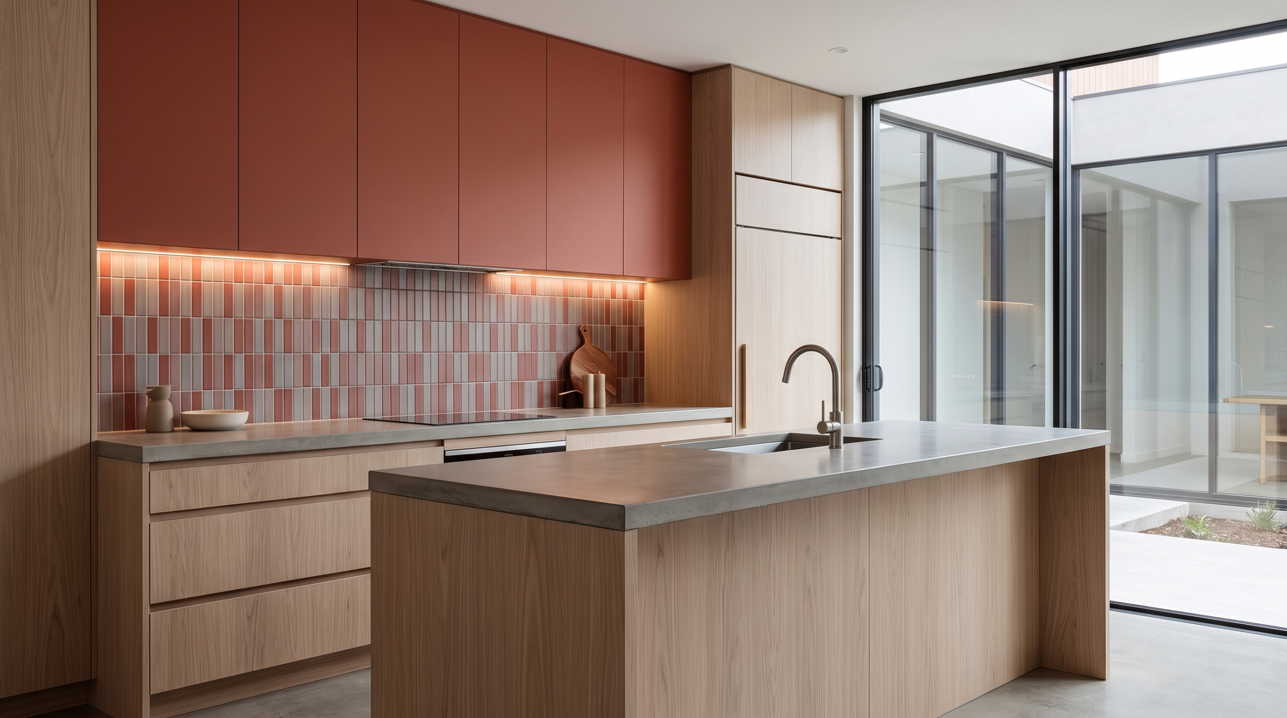 Water damaged kitchen cabinets with swollen panels and peeling laminate caused by humidity in UAE homes