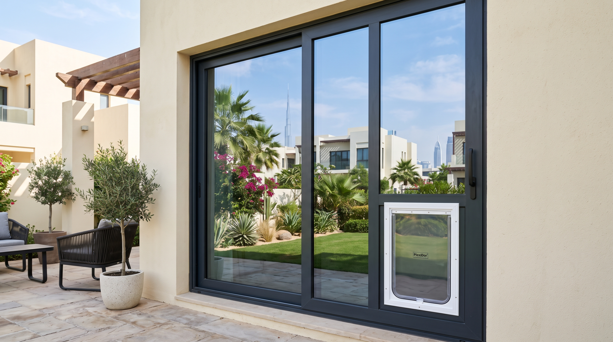 Professional dog door installation on a villa sliding glass door in Dubai
Title Tag: Dog Door Installation Dubai Villa