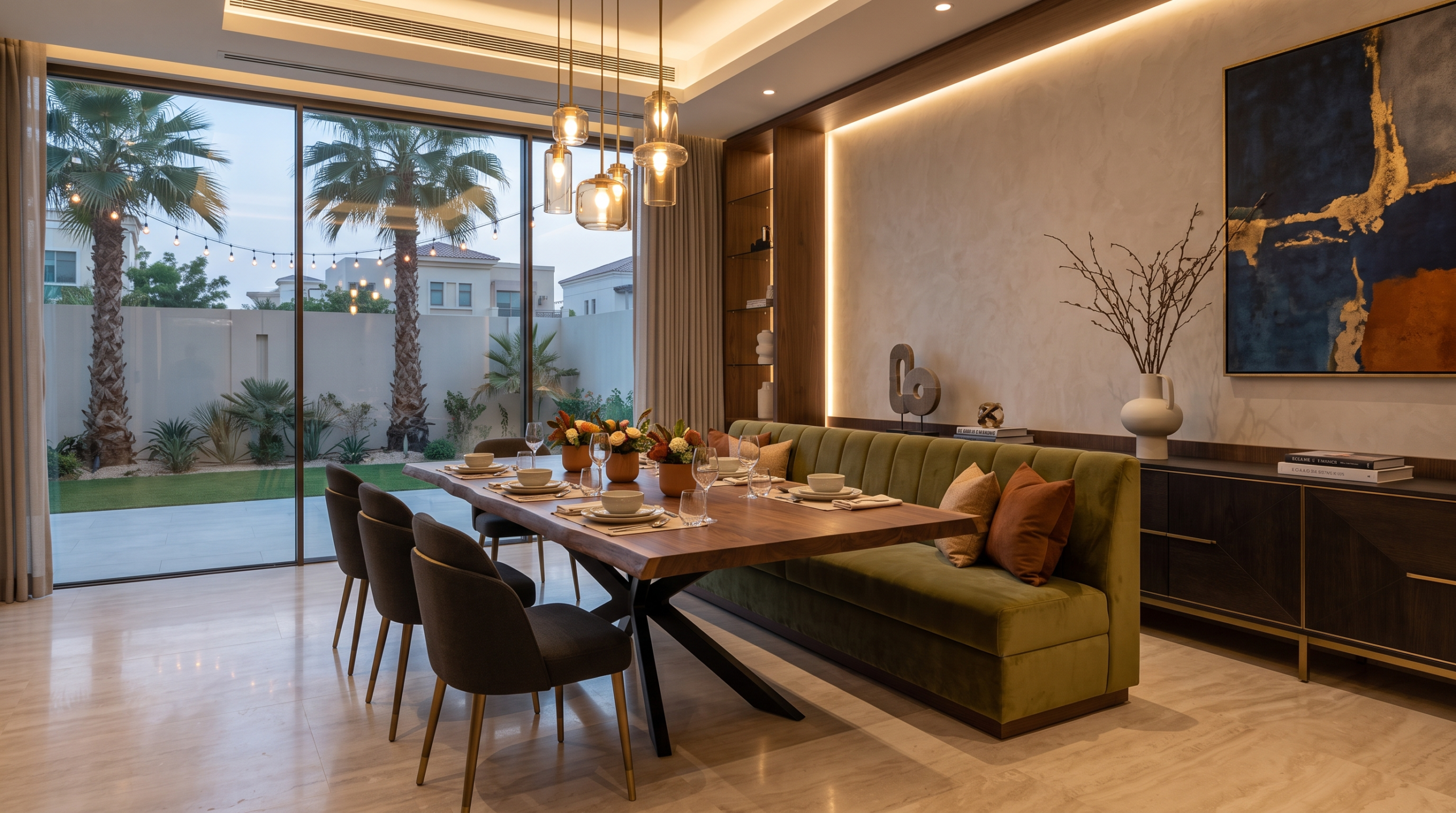 Custom dining area carpentry in Dubai by Karnak Carpentry