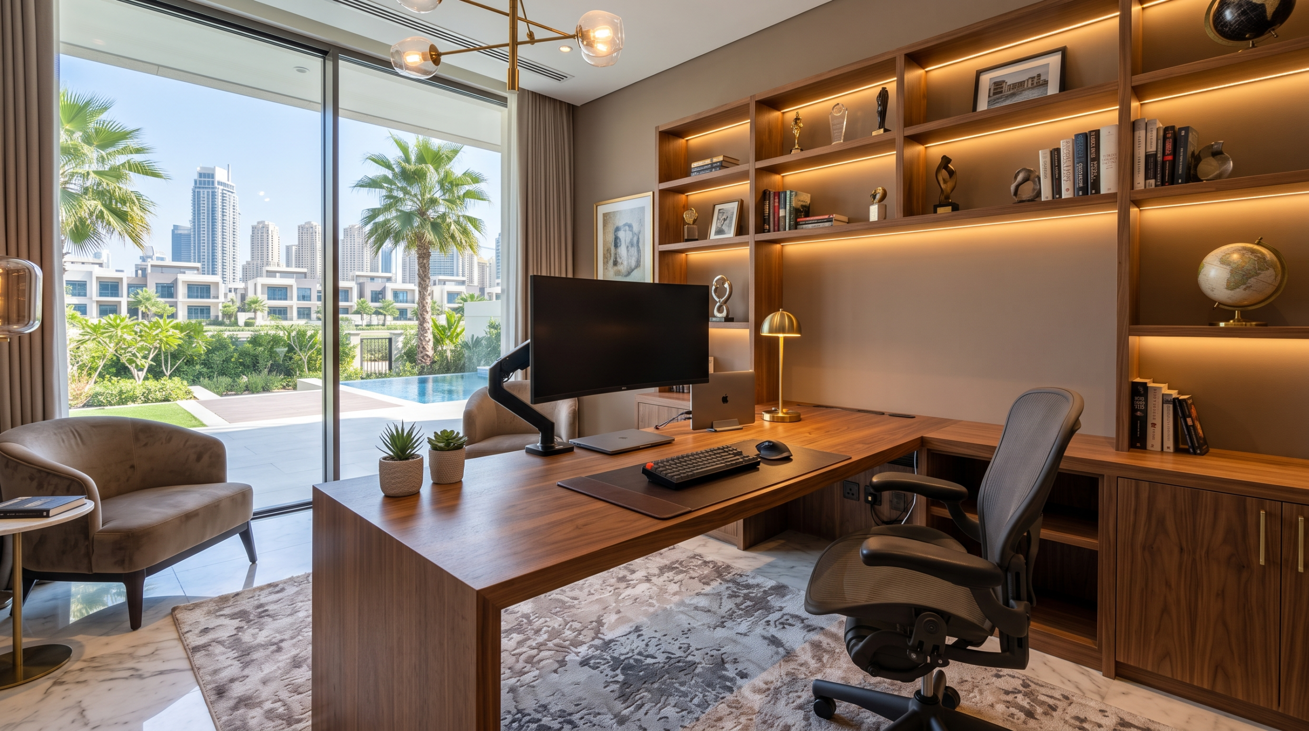 Custom home office carpentry Dubai by Karnak Carpentry