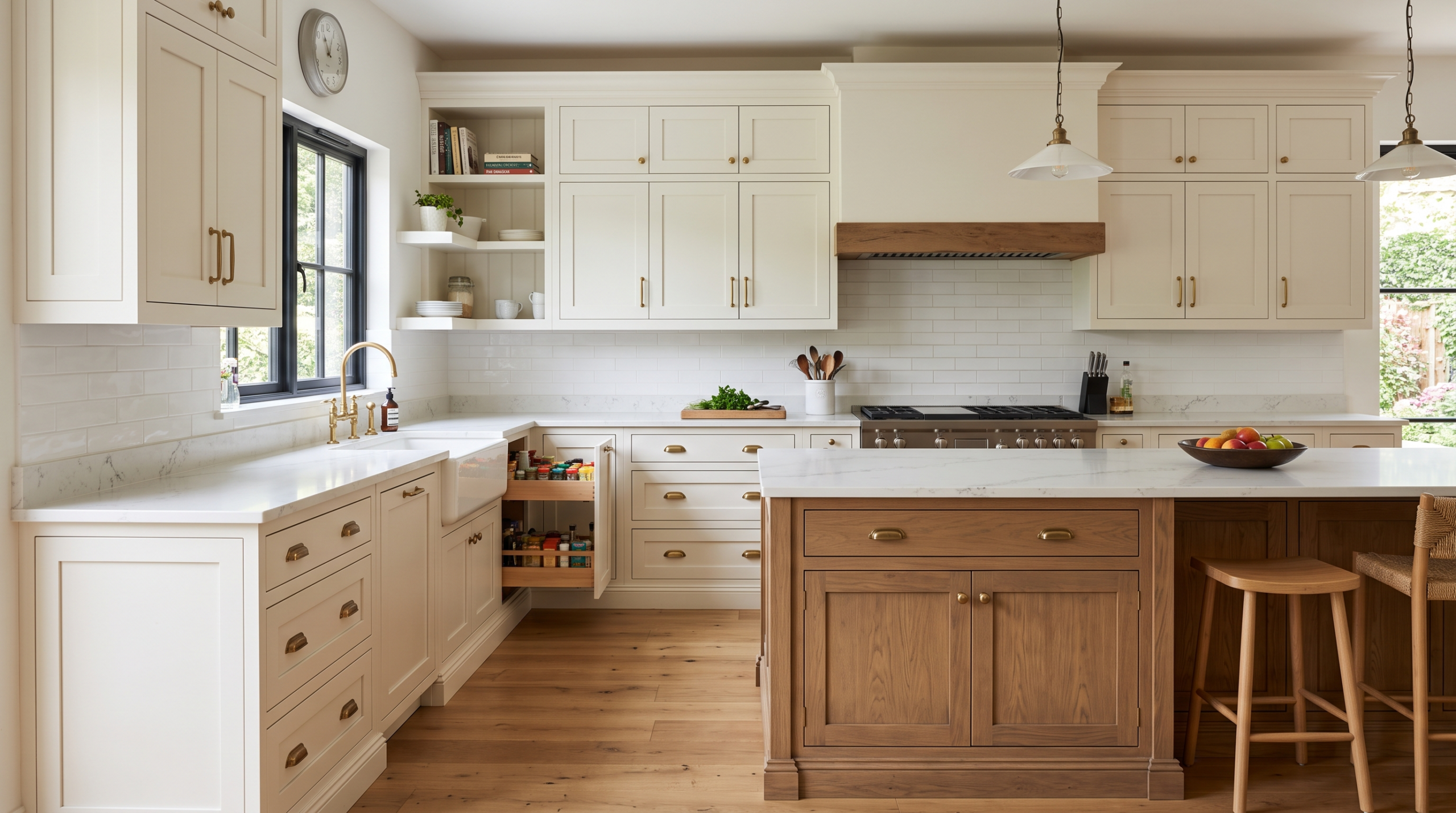 Skilled craftsmen building custom kitchen cabinets inside a professional joinery workshop Dubai using climate-resistant materials